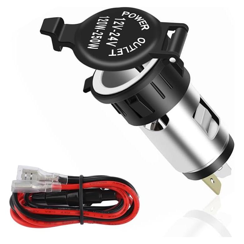 Toma de Encendedor de Cigarrillos IHOTDER 12V con Cubierta Impermeable