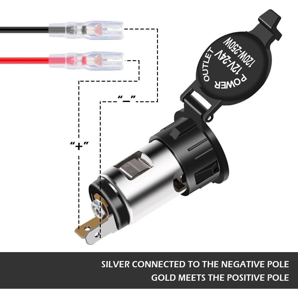 Toma de Encendedor de Cigarrillos IHOTDER 12V con Cubierta Impermeable