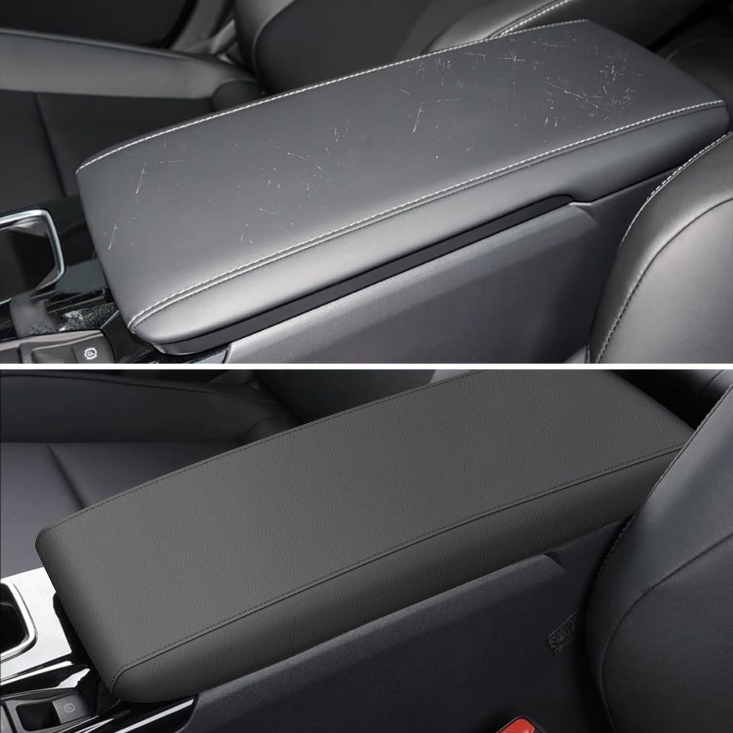 Cubierta de Consola AOMSAZTO para Toyota Camry 2024-2025 Cuero Negro