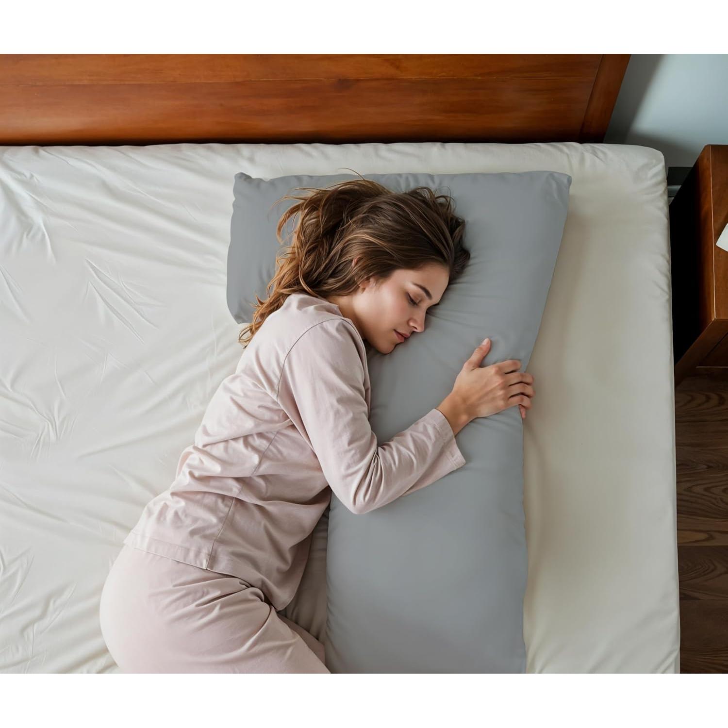 Almohada Larga La snuggL para Embarazo y Dormir de Lado - Gris