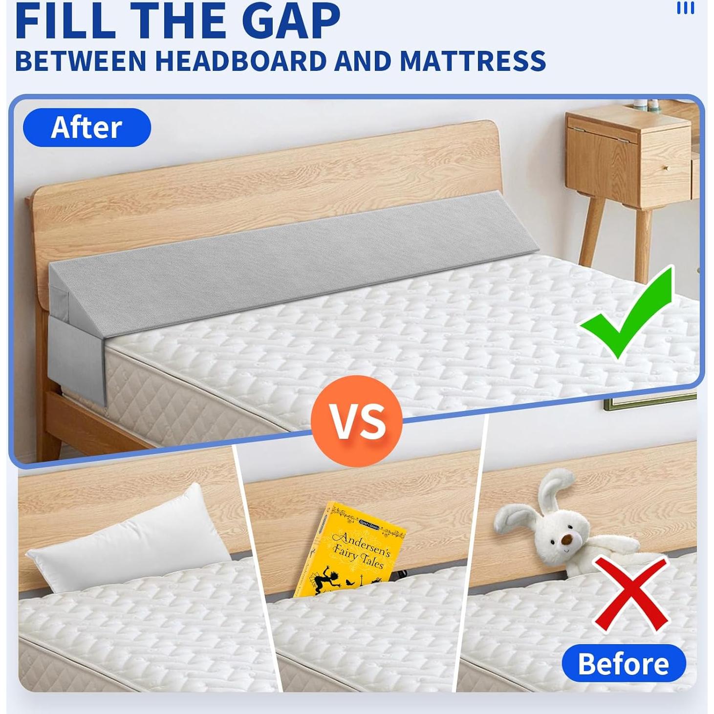 Cojín en Cuña Krightlink para Cabecero Individual 101.6x15.2cm