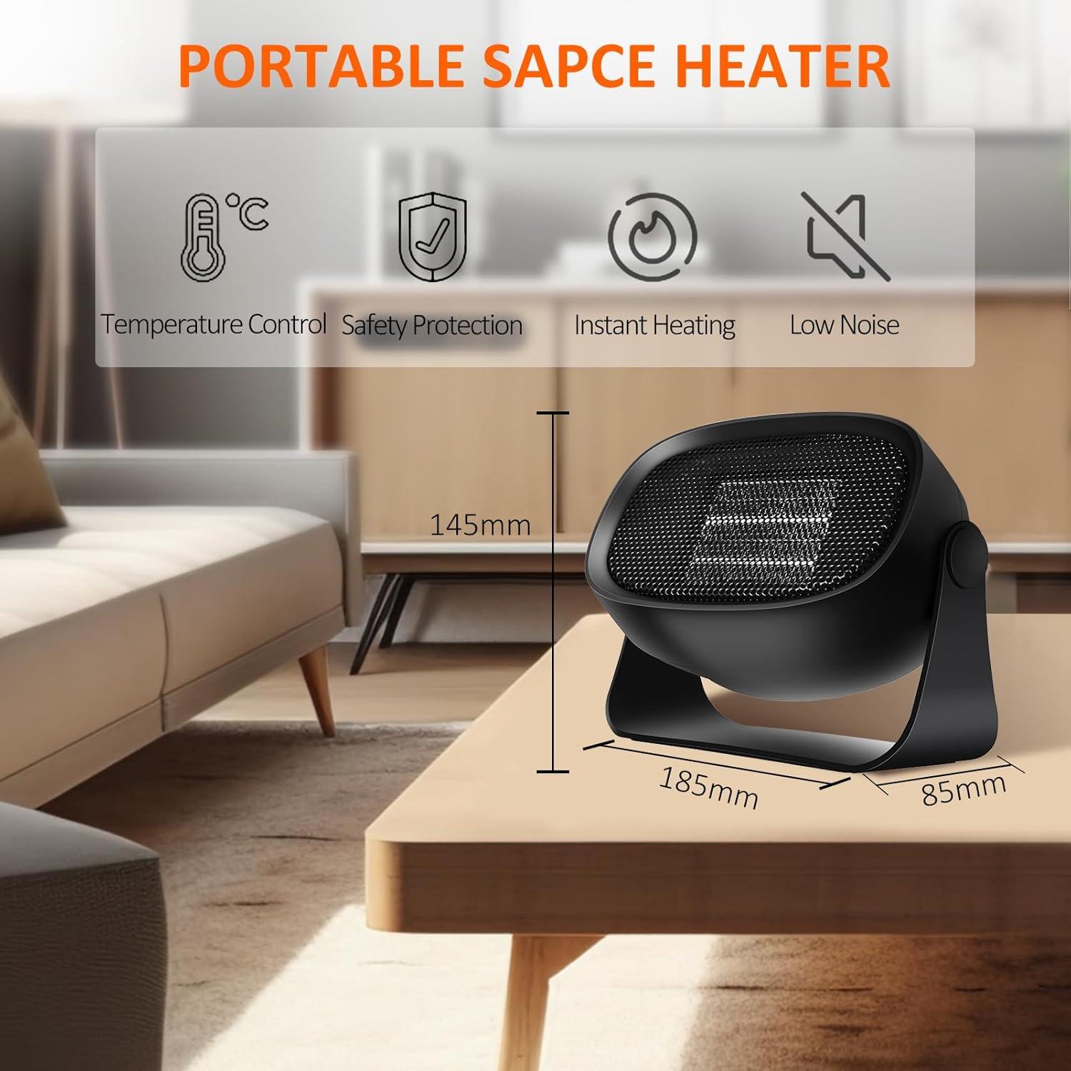 Calentador Eléctrico Portátil Vizckvi 500W con Protección