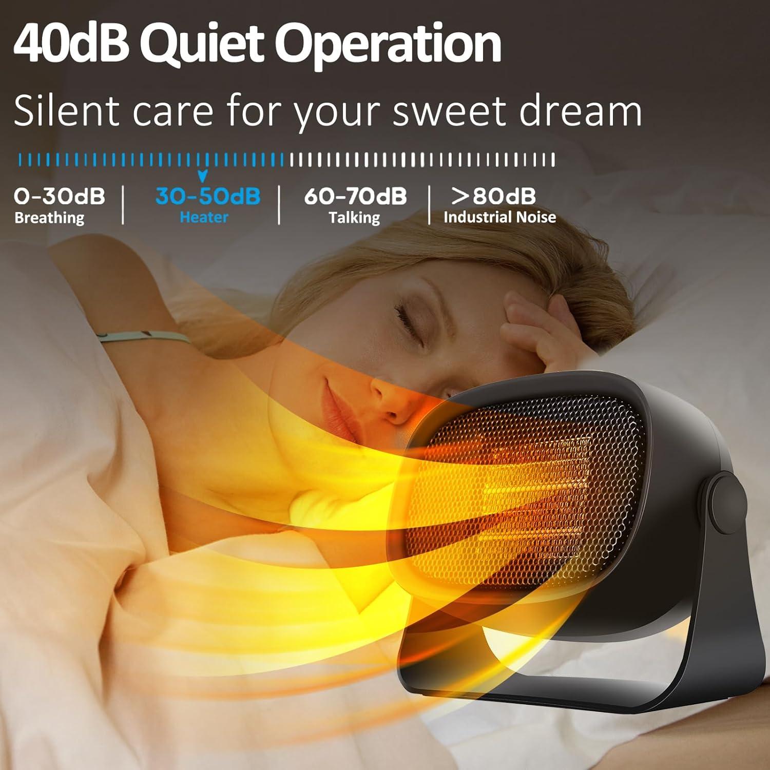 Calentador Eléctrico Portátil Vizckvi 500W con Protección