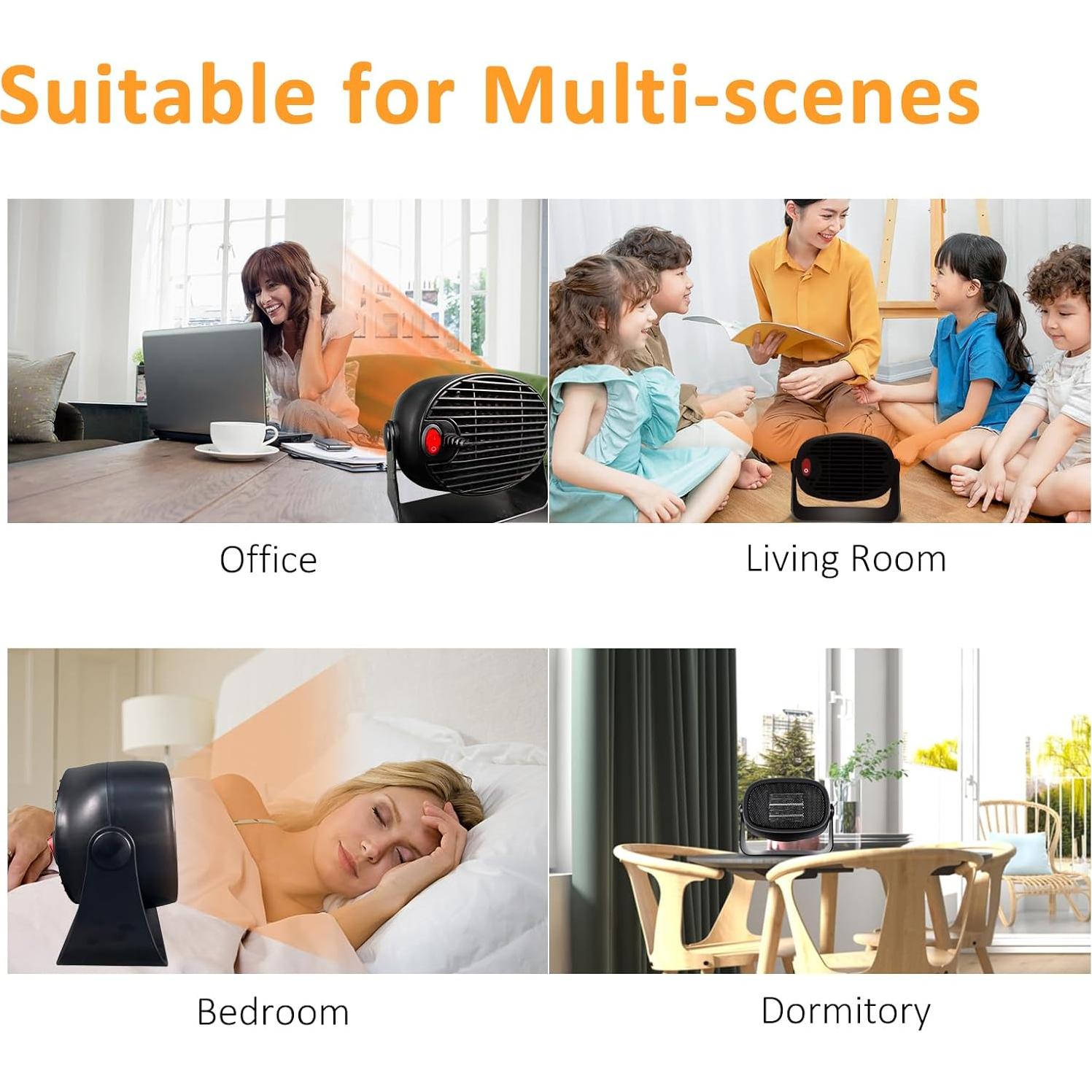 Calentador Eléctrico Portátil Vizckvi 500W con Protección