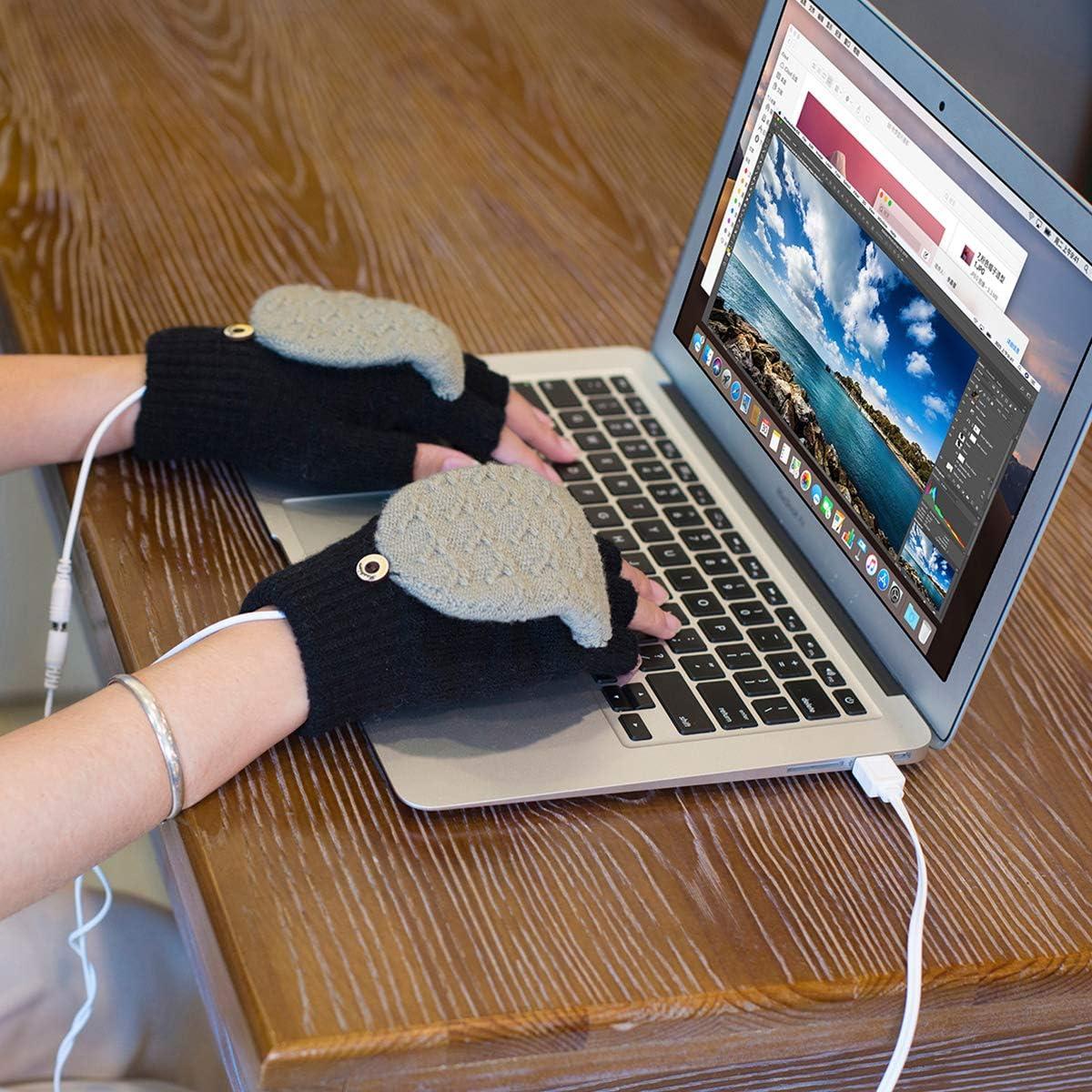 Guantes Calentados USB Unisex Petyoung - Invierno, Dedo Completo y Medio