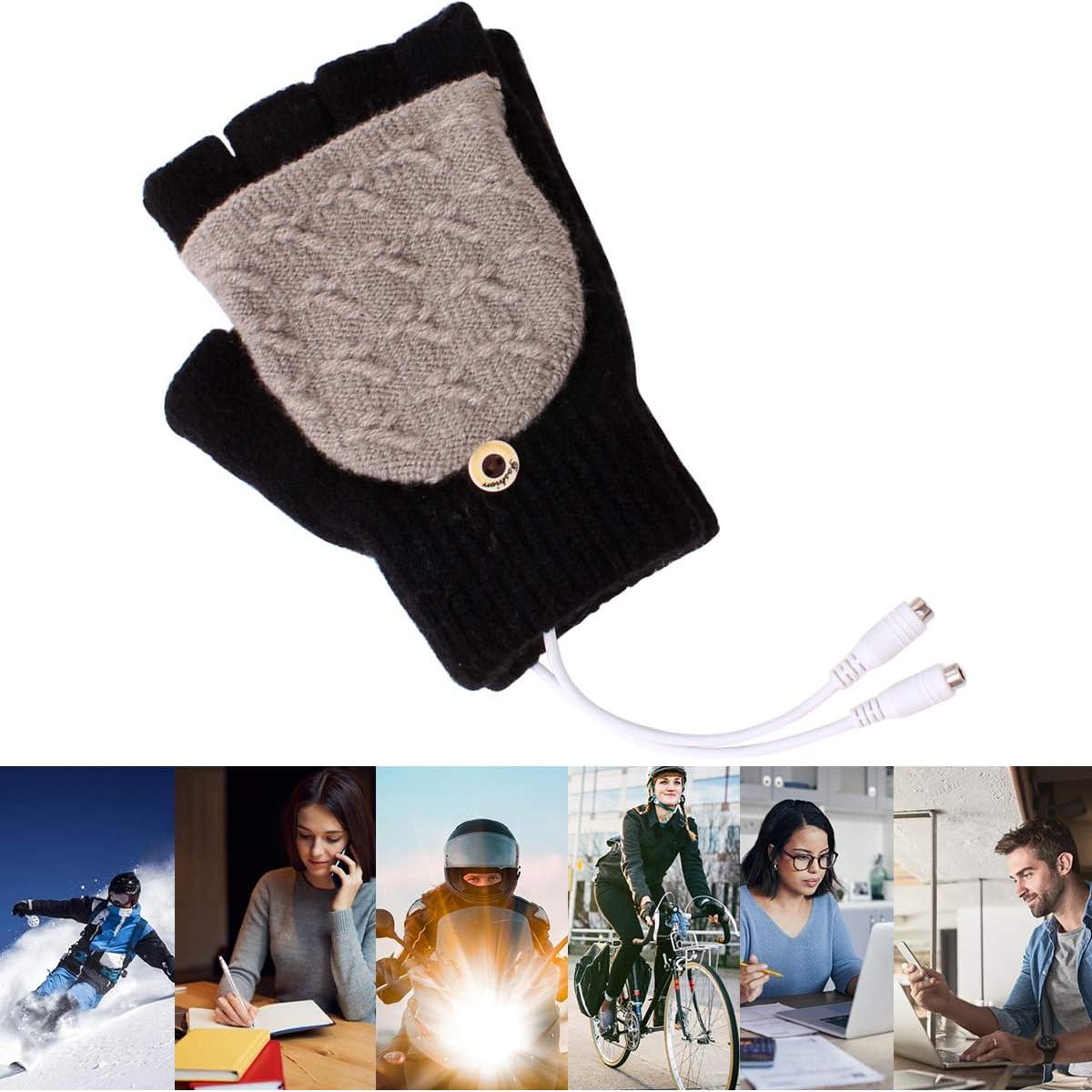 Guantes Calentados USB Unisex Petyoung - Invierno, Dedo Completo y Medio