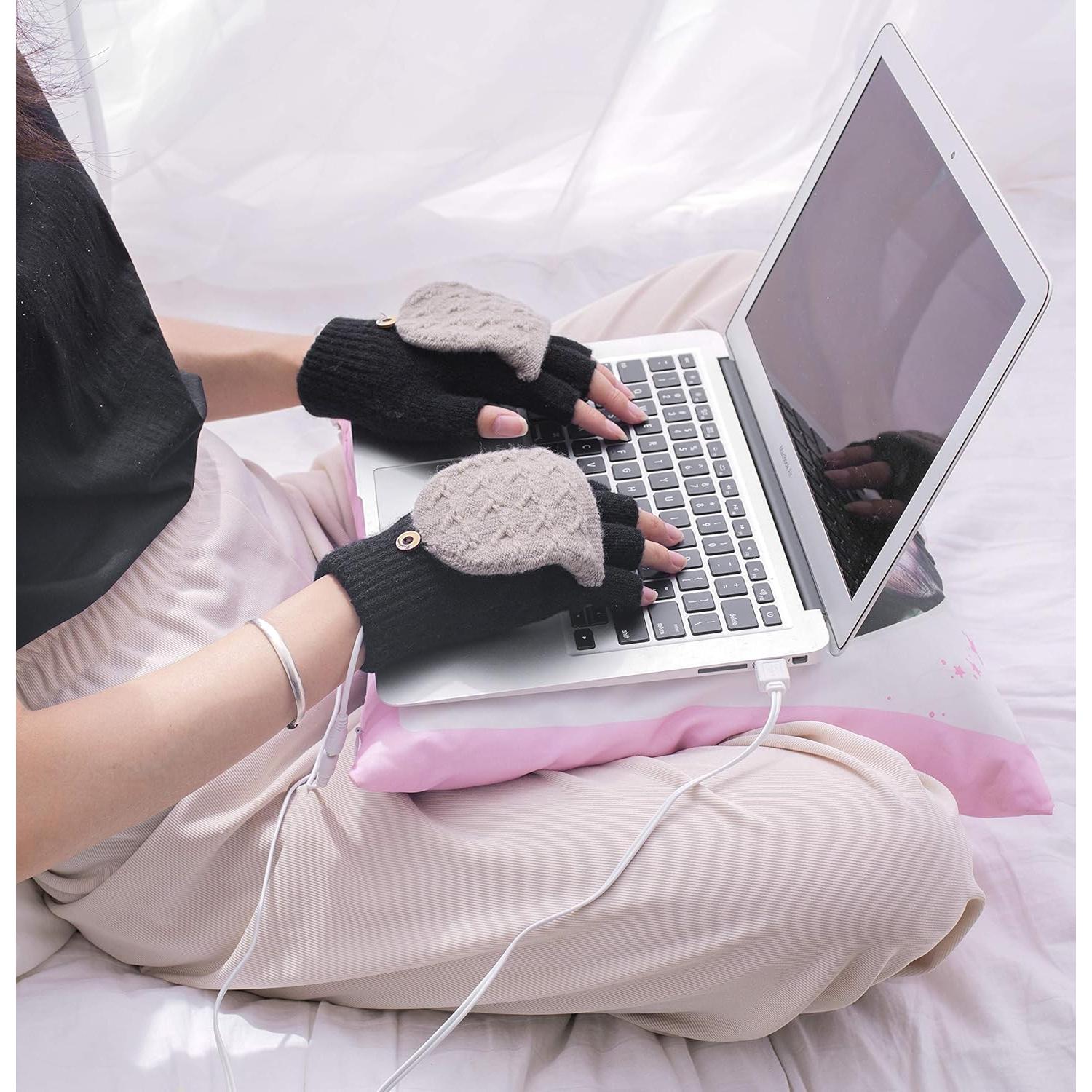 Guantes Calentados USB Unisex Petyoung - Invierno, Dedo Completo y Medio