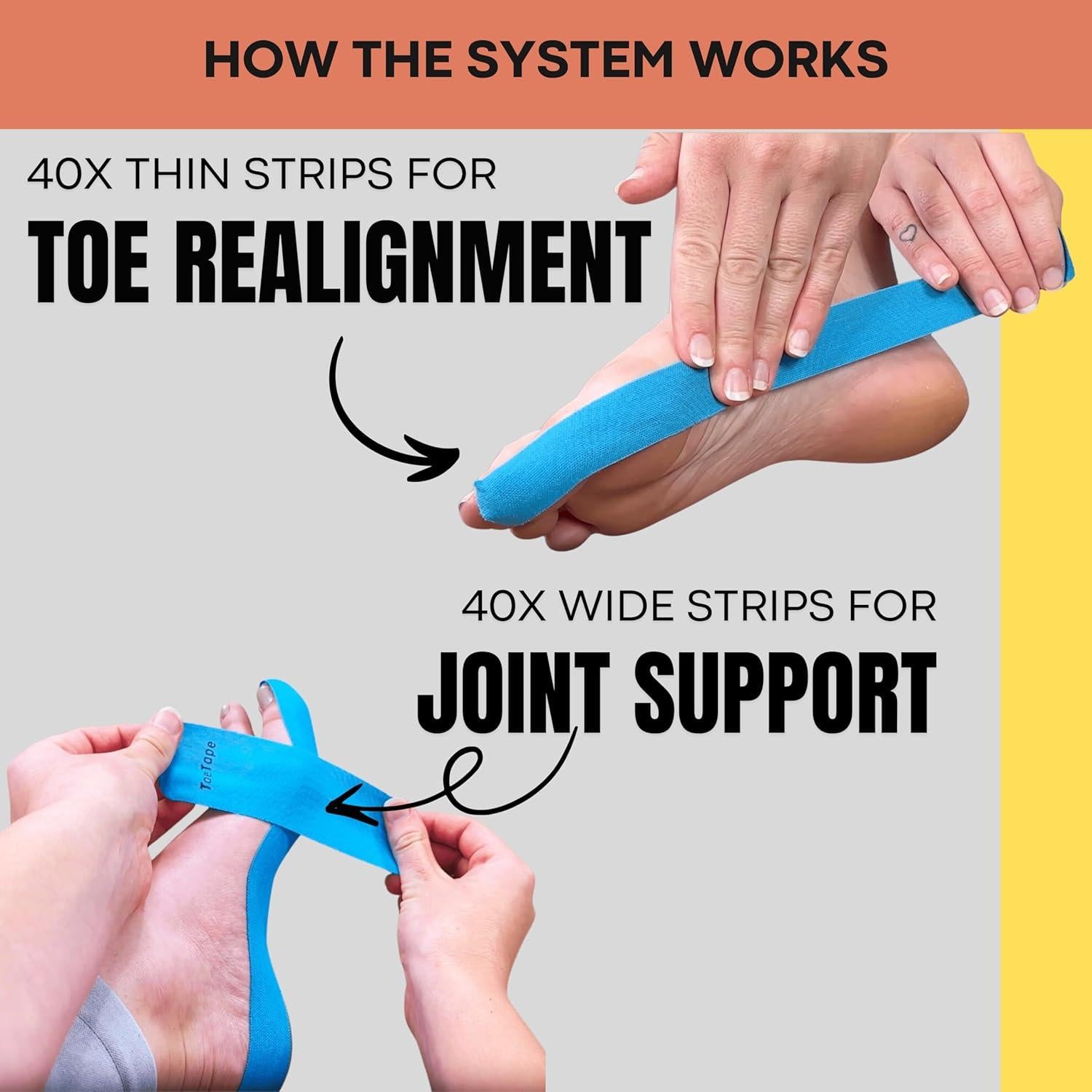 Cinta Kinesiológica ToeTape para Juanetes - 40 Tiras Azul