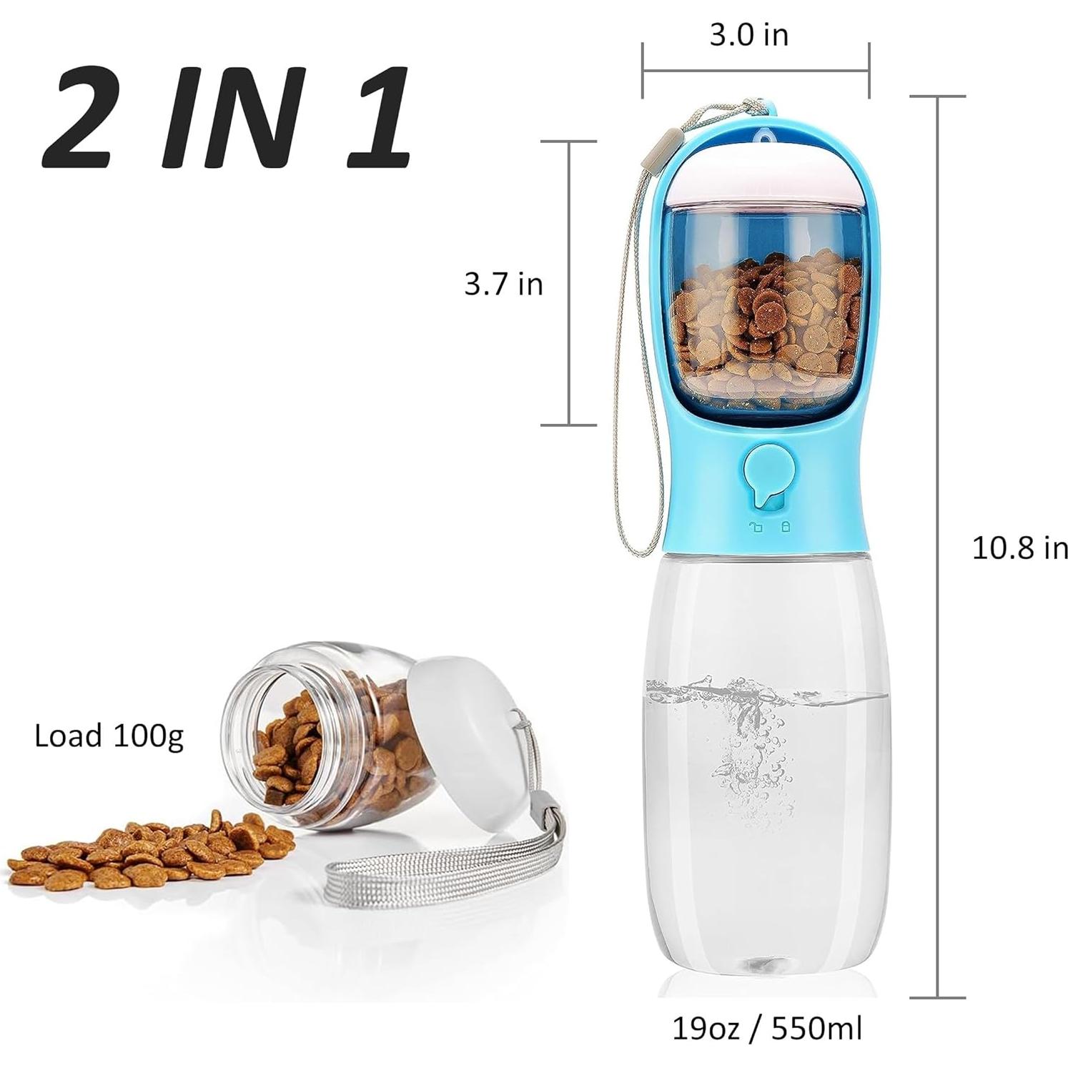 Botella de Agua para Perros DEYACE 550ml a Prueba de Fugas