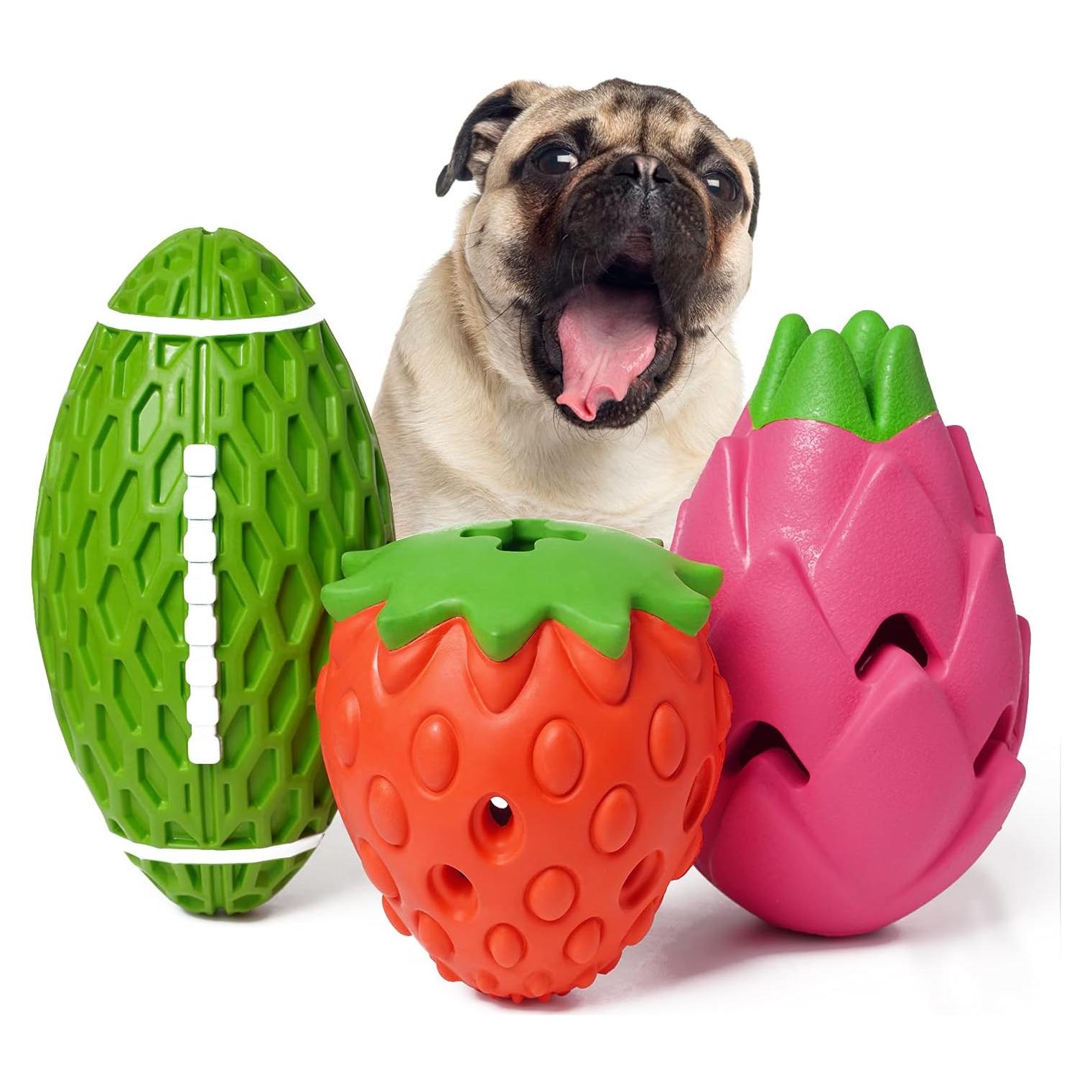 Juguetes para Perros MewaJump - Paquete de 3 Frutas Resistentes