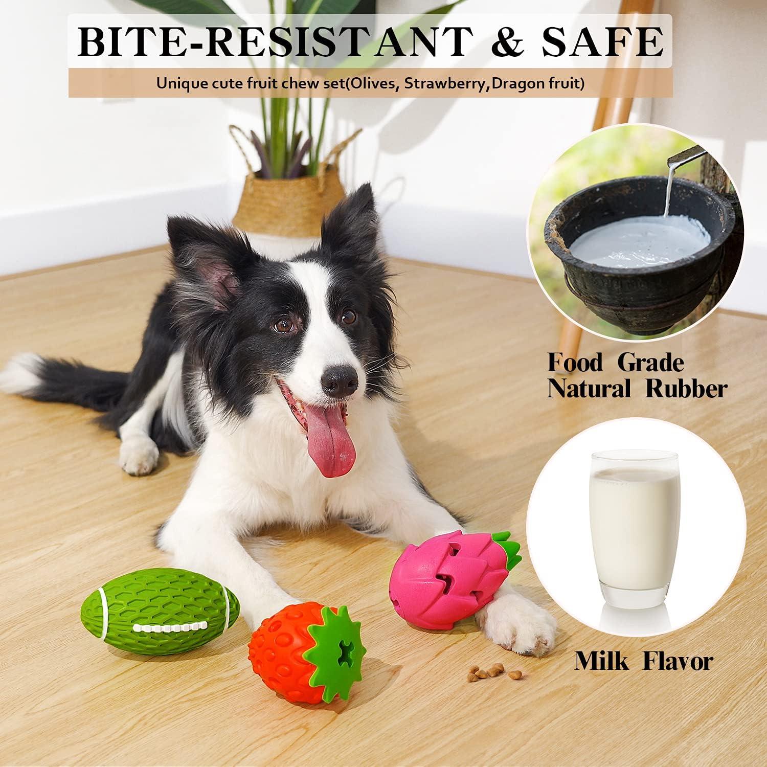 Juguetes para Perros MewaJump - Paquete de 3 Frutas Resistentes