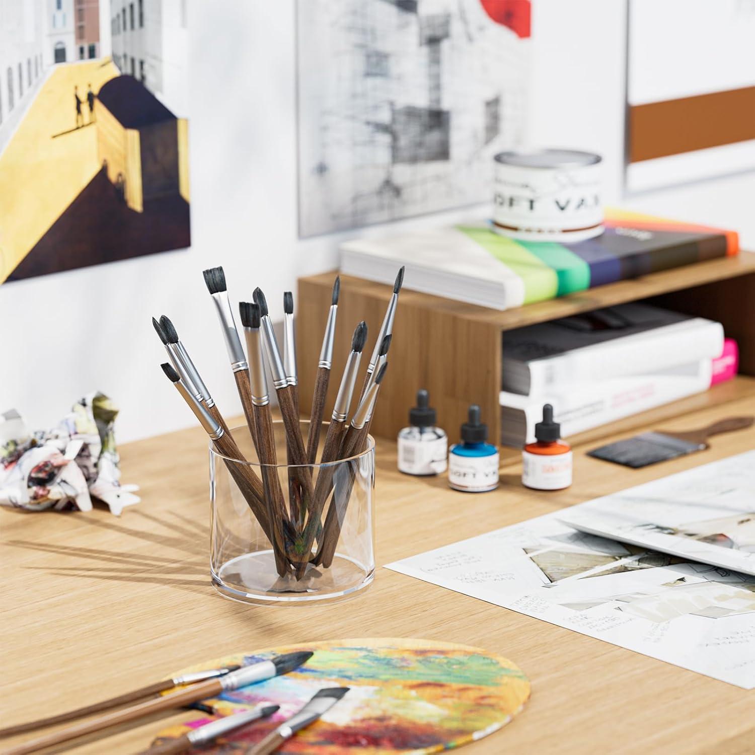 Soporte para Lápices Redondo MaxGear 2 Pack Acrílico Transparente