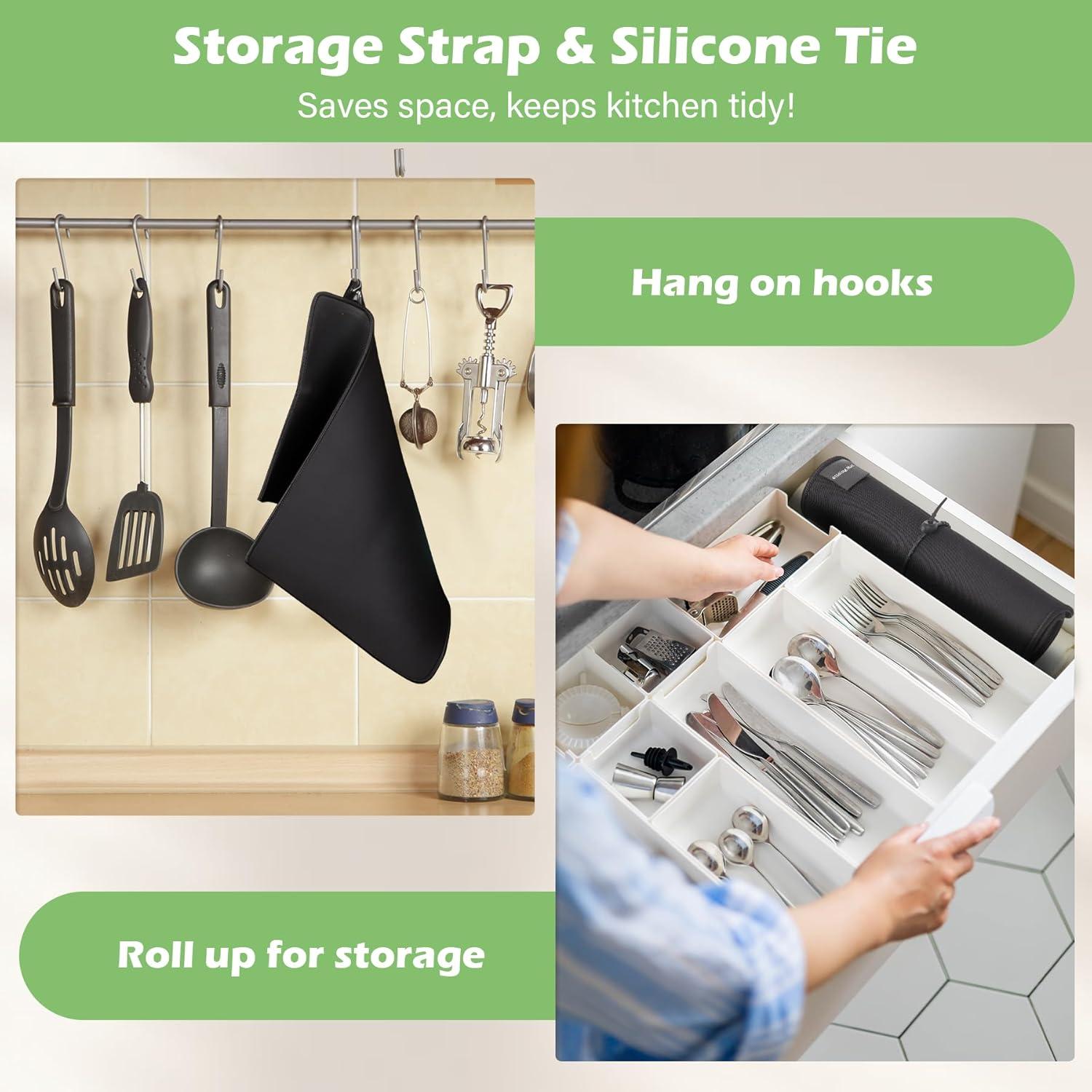 Sliding Pad for Ninja NC301/NC299/NC300/ Creami Ice Cream Maker,Quickly Slide Ice Cream Maker on Table,with Hanging Strap & Silicone Tie,Accessories for Ninja Swirl Creami Maker