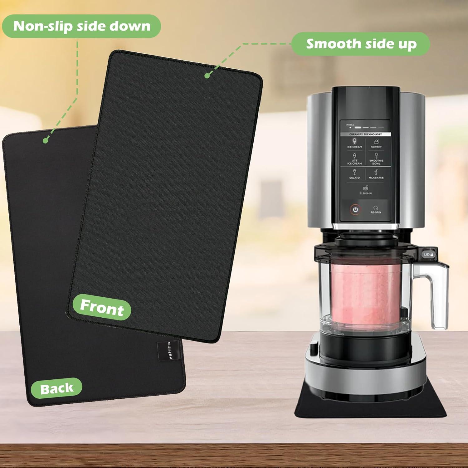 Sliding Pad for Ninja NC301/NC299/NC300/ Creami Ice Cream Maker,Quickly Slide Ice Cream Maker on Table,with Hanging Strap & Silicone Tie,Accessories for Ninja Swirl Creami Maker