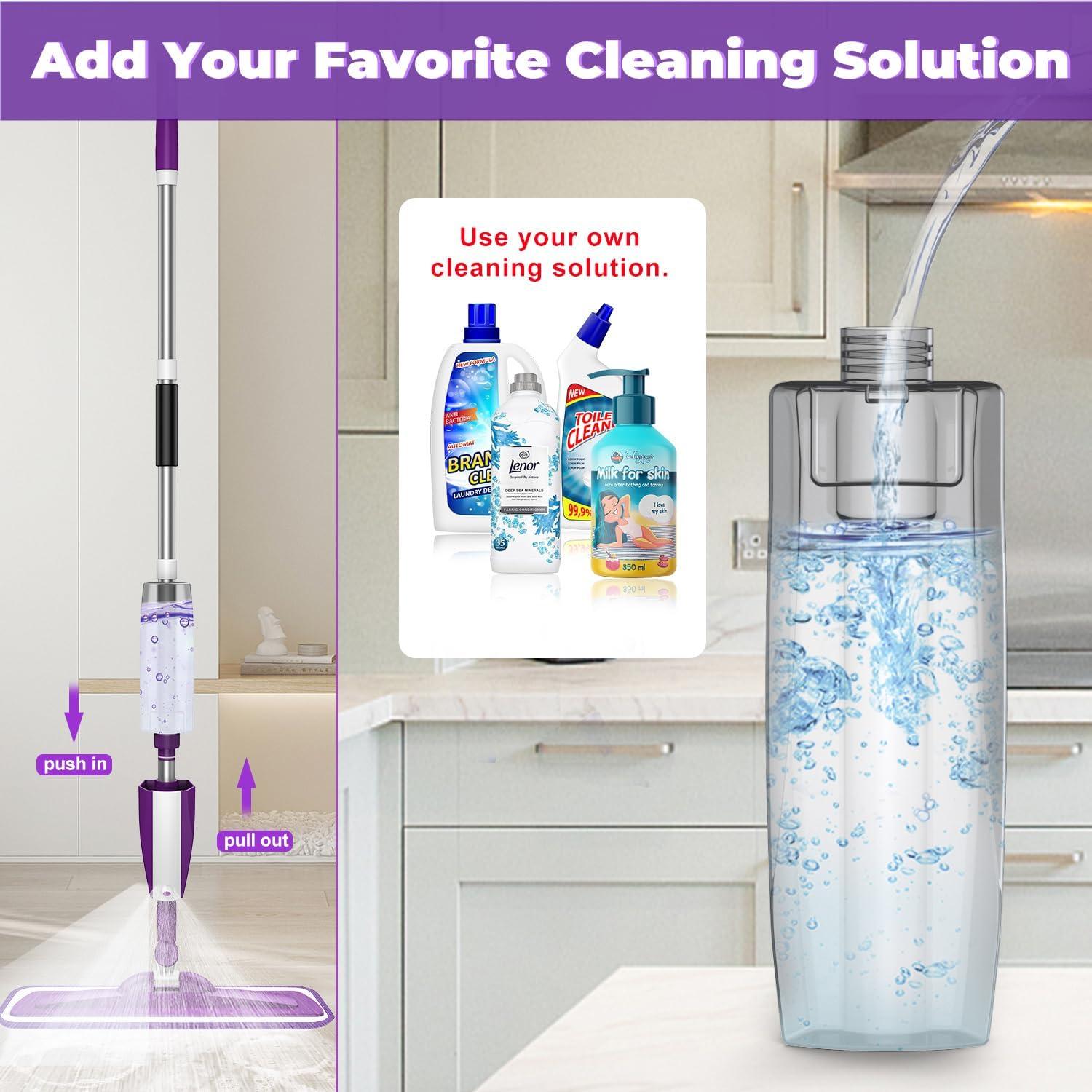 Mopa de Spray SOBONNE Morada con 3 Almohadillas Lavables