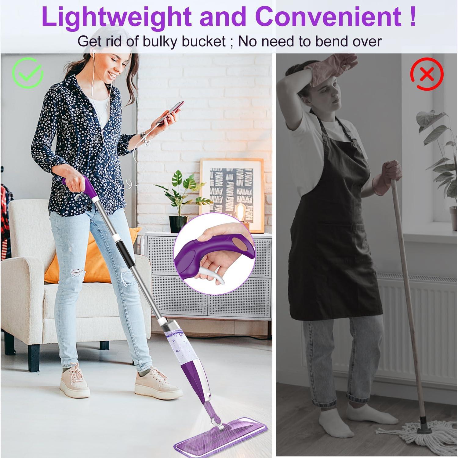 Mopa de Spray SOBONNE Morada con 3 Almohadillas Lavables