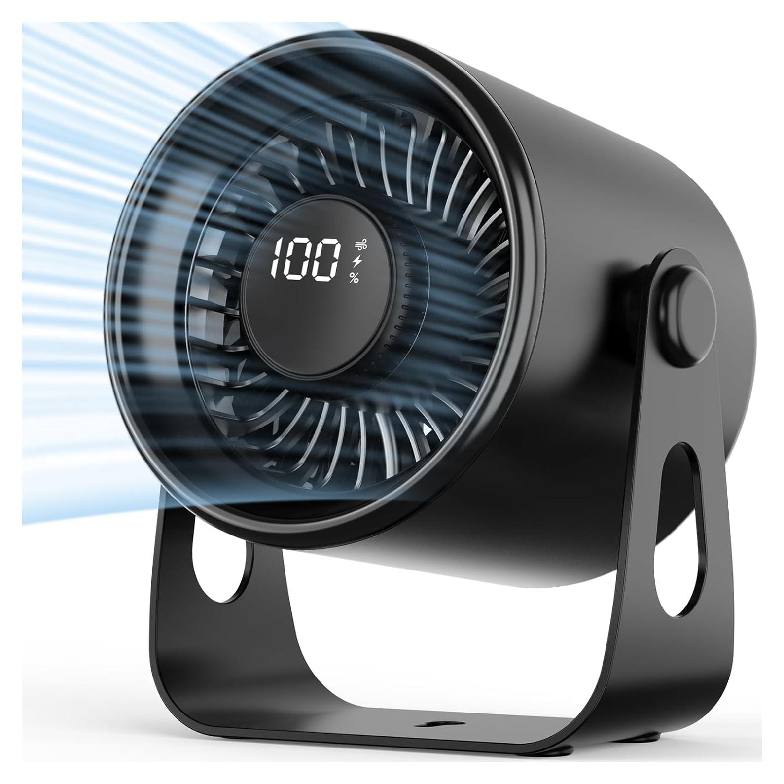 Ventilador de Mesa Biswitif SK-108 BK, Silencioso, 100 Velocidades, 4000mAh