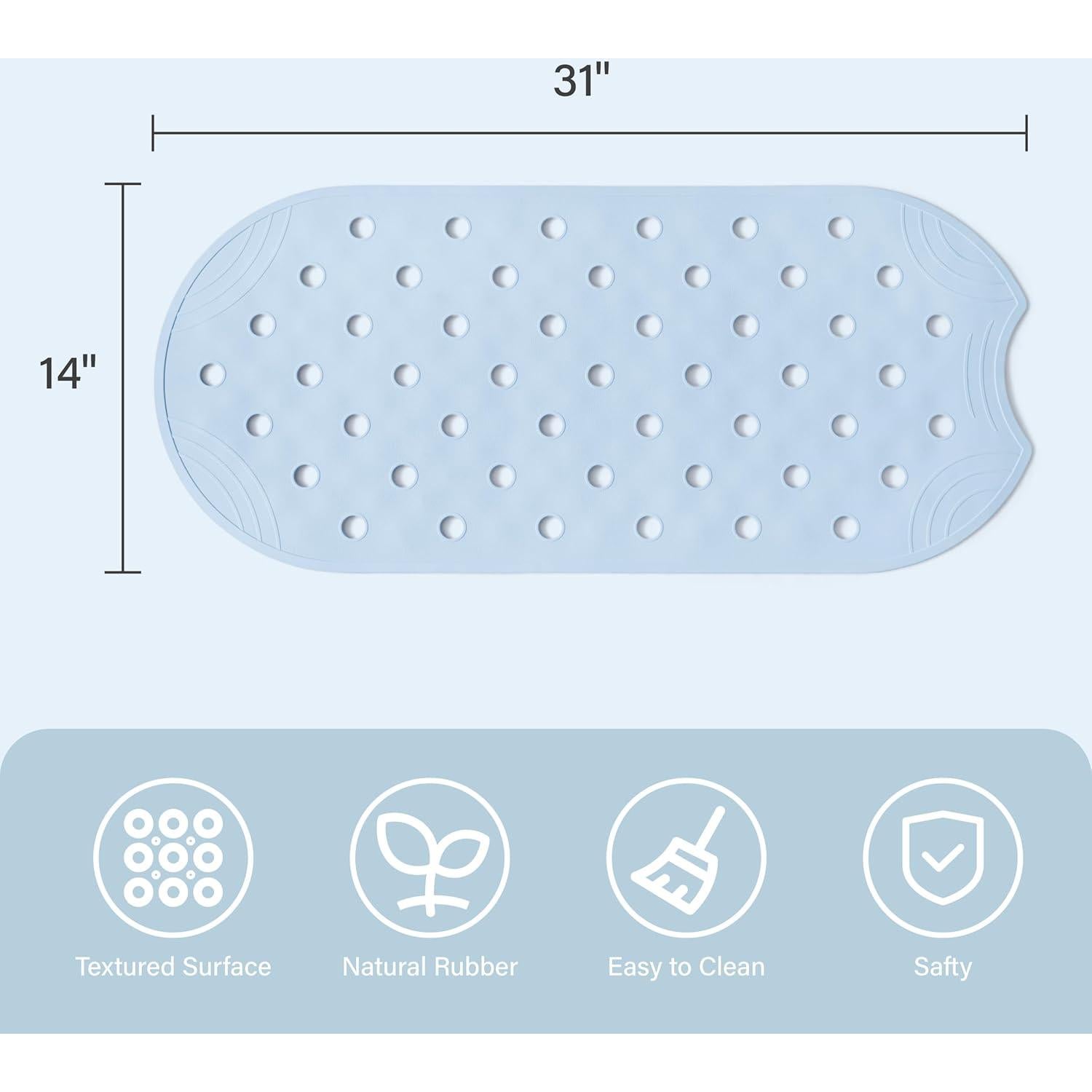 Alfombrilla de Baño Antideslizante SelfSuite 79x36 cm Azul