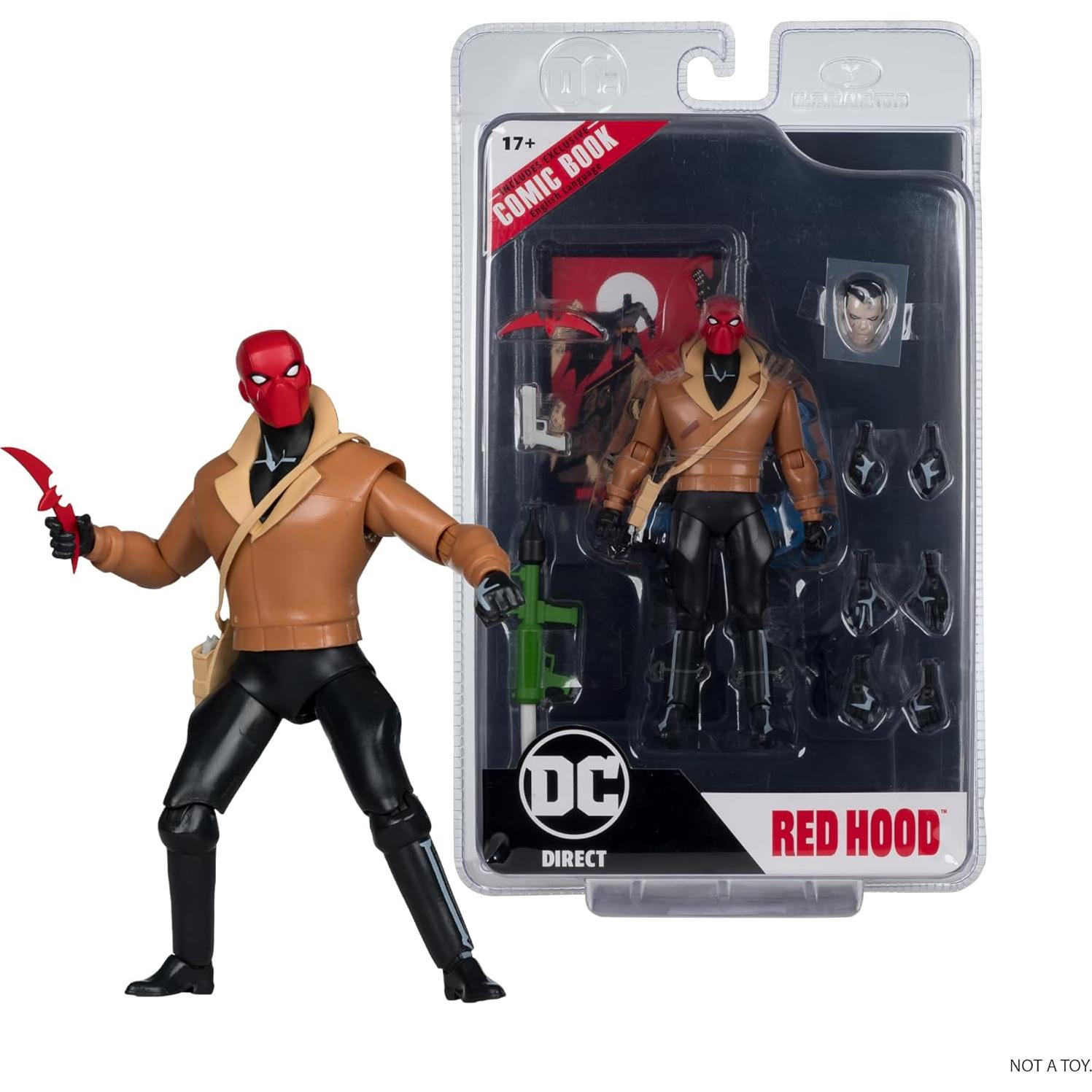 Figura Red Hood McFarlane Toys 15,24 cm con cómic