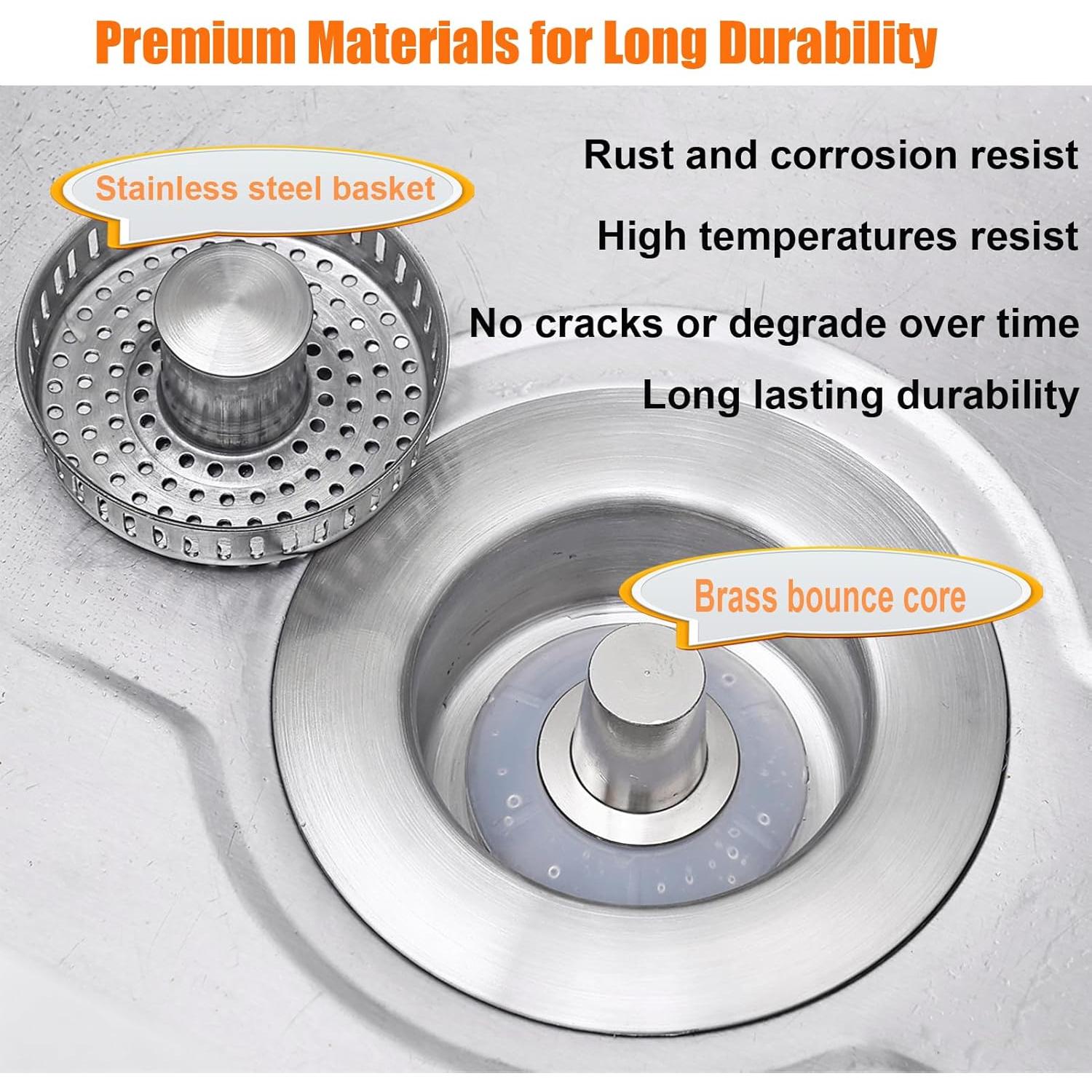 Colador de Fregadero 3 en 1 URGINO Acero Inoxidable Mejorado