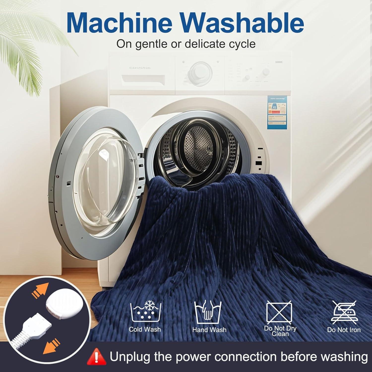 Manta Eléctrica Tefici 183x213 cm Azul Suave 6 Niveles Calor