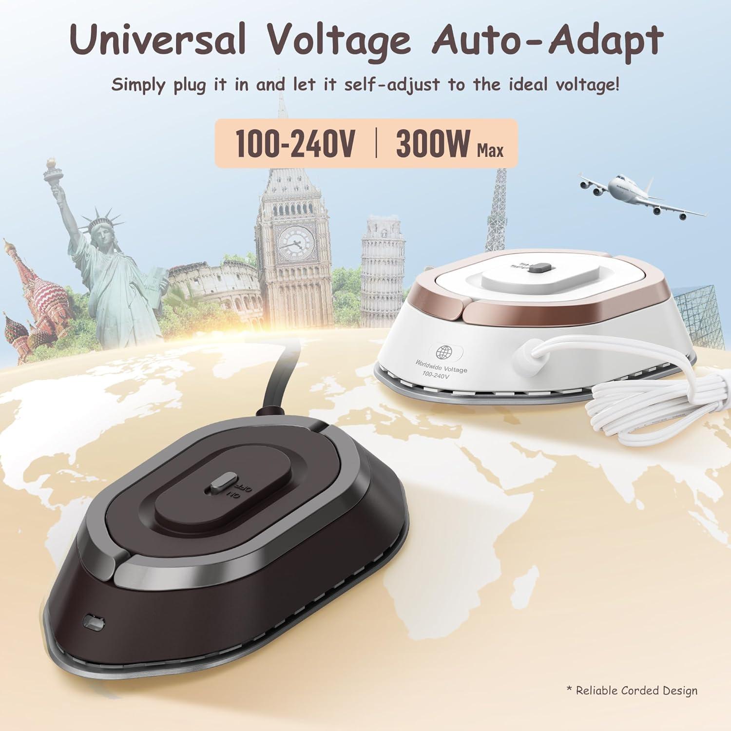 Plancha de Viaje Newbealer NB301 300W Cerámica 150°C Marrón