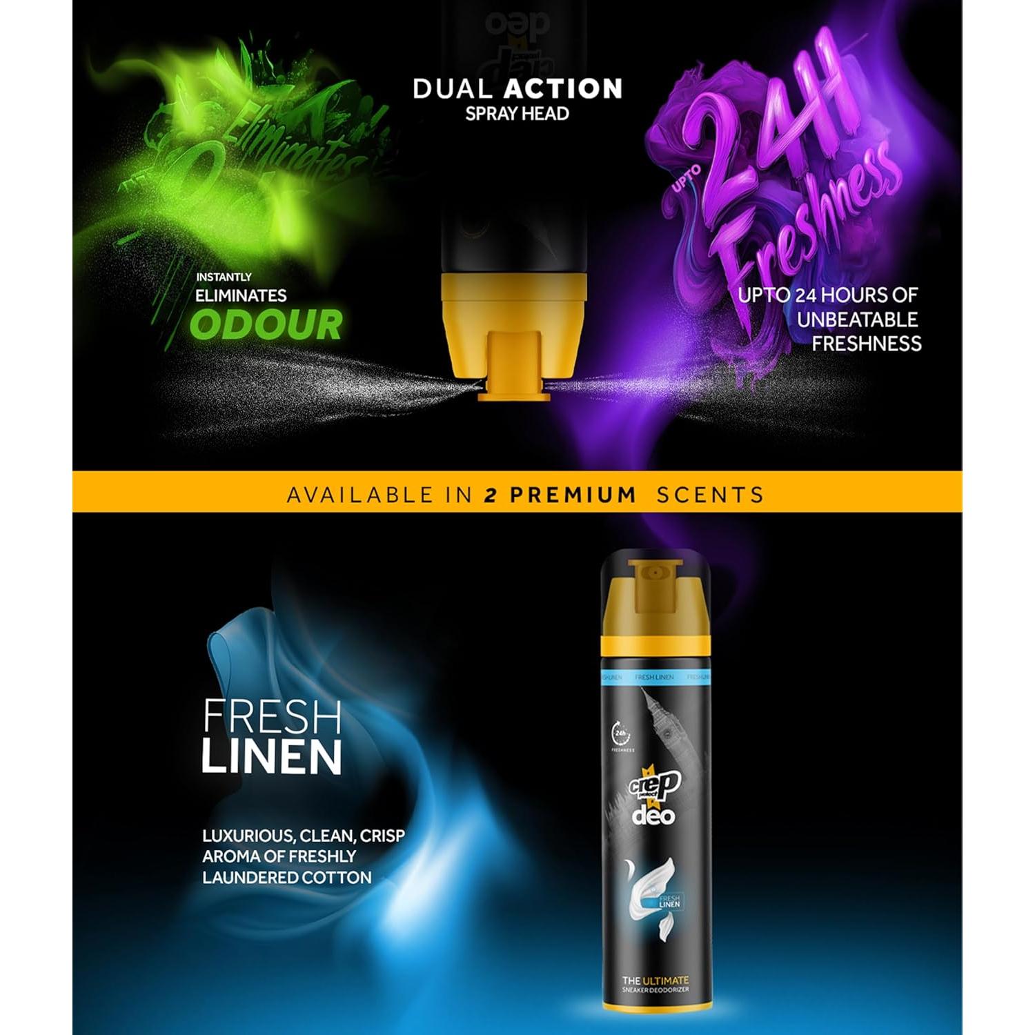 Spray Desodorante para Zapatos Crep Protect Lino Fresco 132g