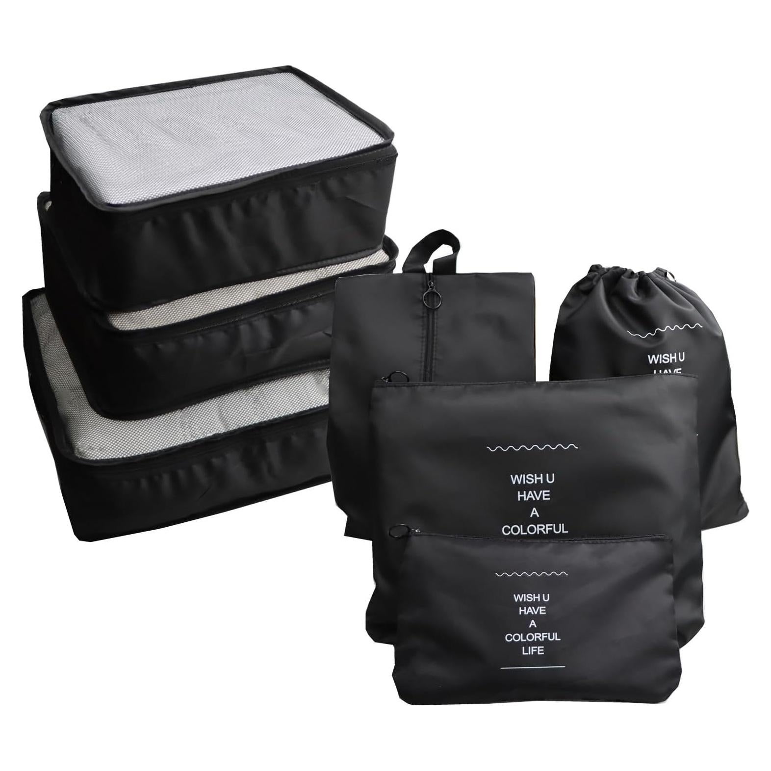 Set de 7 Cubos de Empaque Organizador GUIFIER - Negro