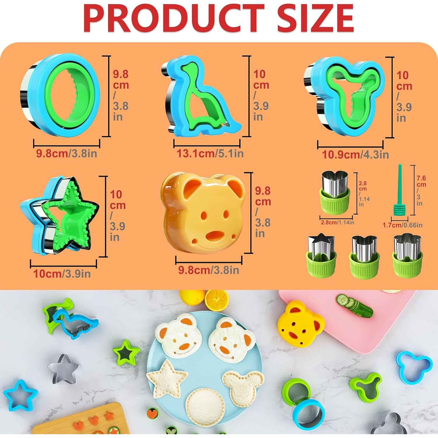 Conjunto de Cortadores de Sándwich Adocfan 10 PCS Acero Inoxidable