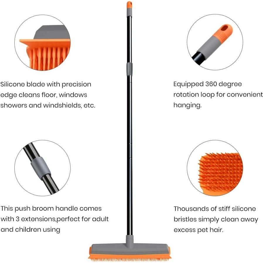 Escoba de Goma TreeLen Naranja 33 cm para Alfombra y Piso