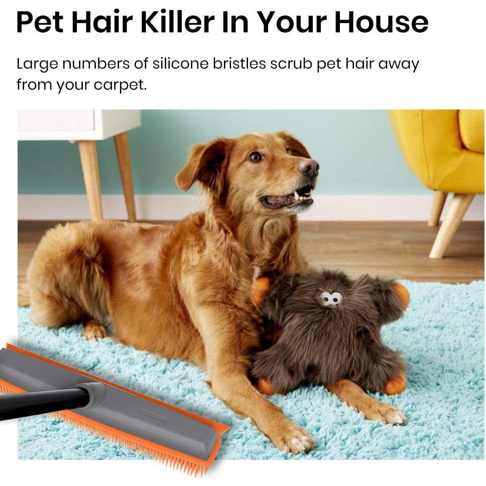 Escoba de Goma TreeLen Naranja 33 cm para Alfombra y Piso