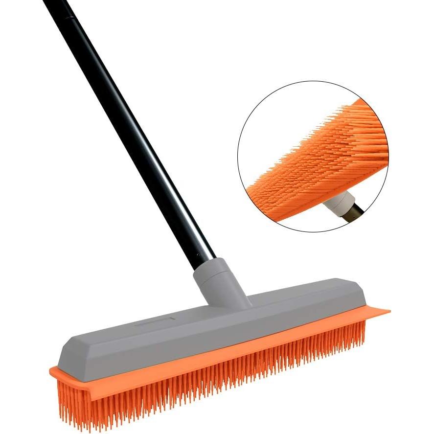 Escoba de Goma TreeLen Naranja 33 cm para Alfombra y Piso