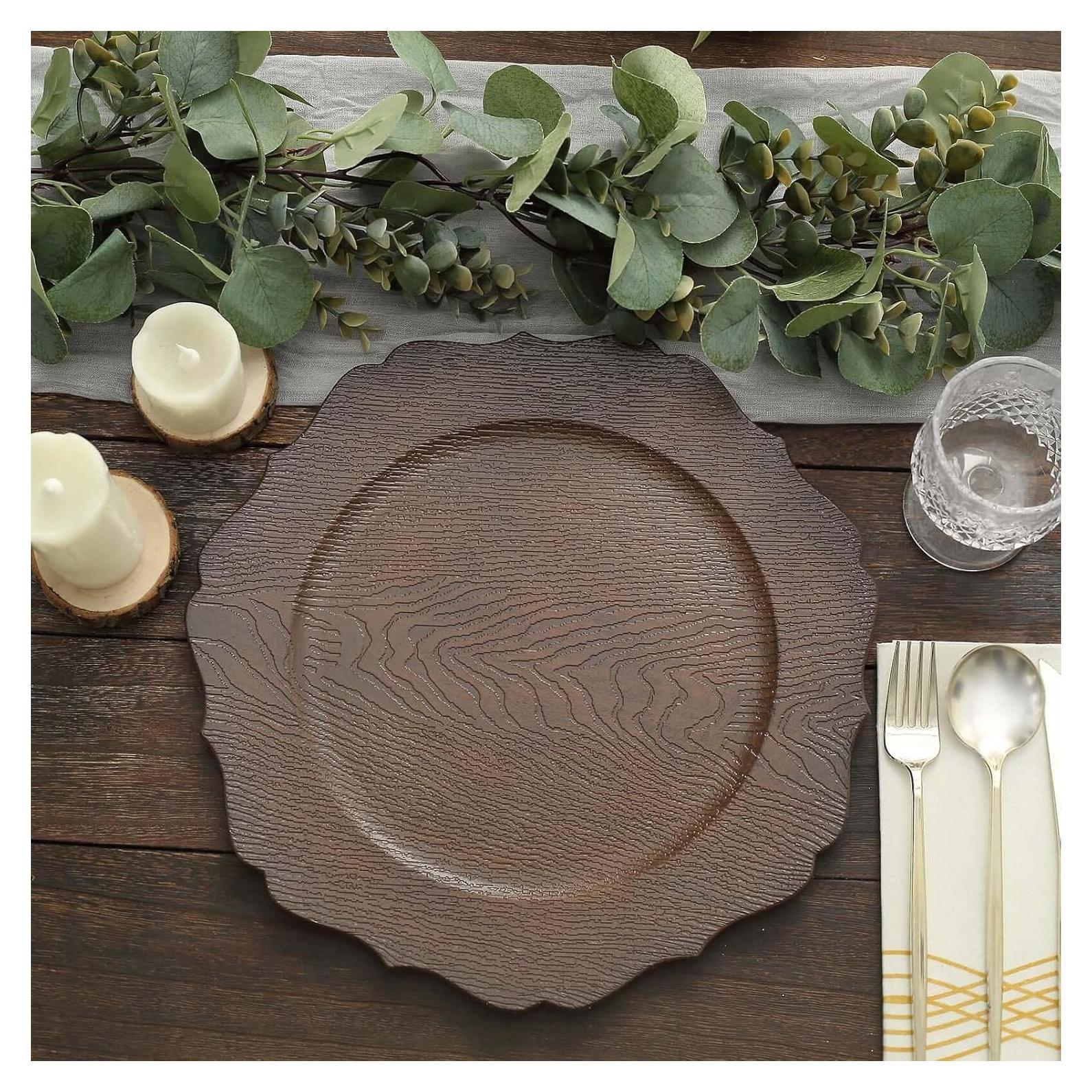 Platos Cargadores de Acrílico Texturizado Efavormart 33 cm 6 Pzas