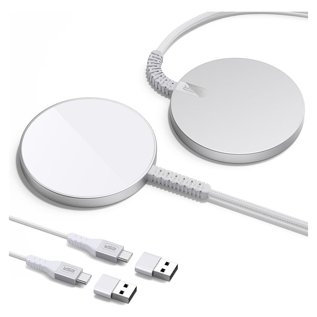 Cargador Inalámbrico ESR MagSafe Paquete de 2 Plata 15W