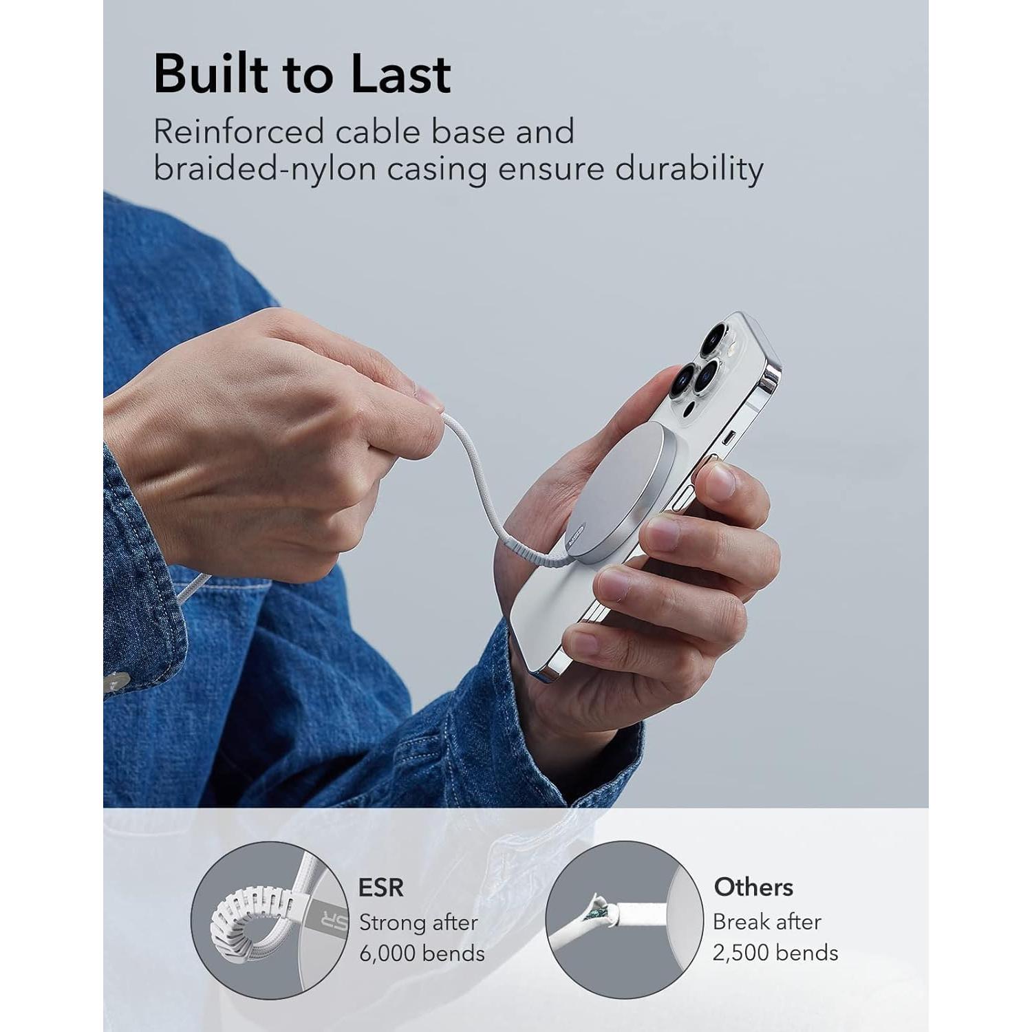 Cargador Inalámbrico ESR MagSafe Paquete de 2 Plata 15W