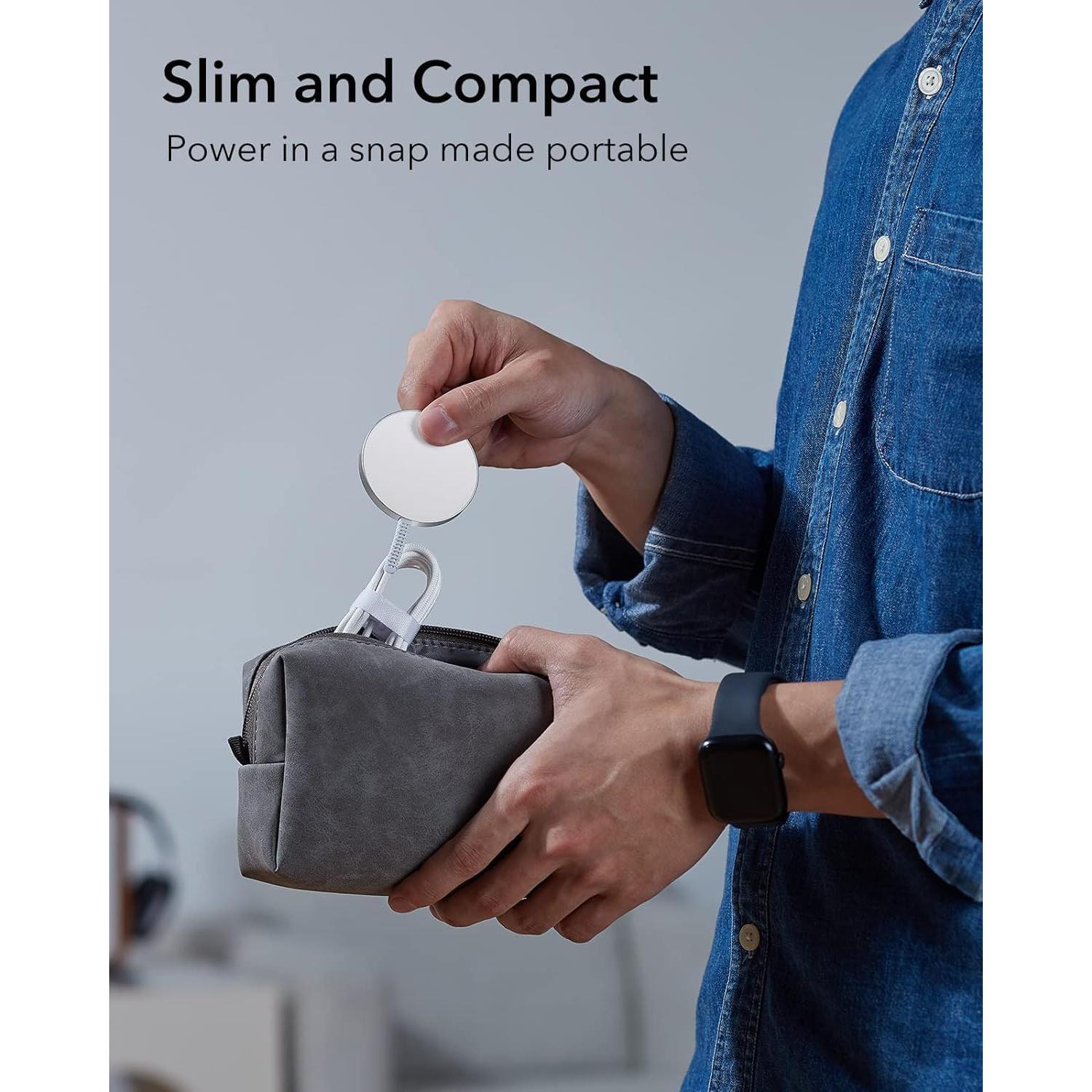 Cargador Inalámbrico MagSafe ESR 2 Pack Plata 15W 1.52m