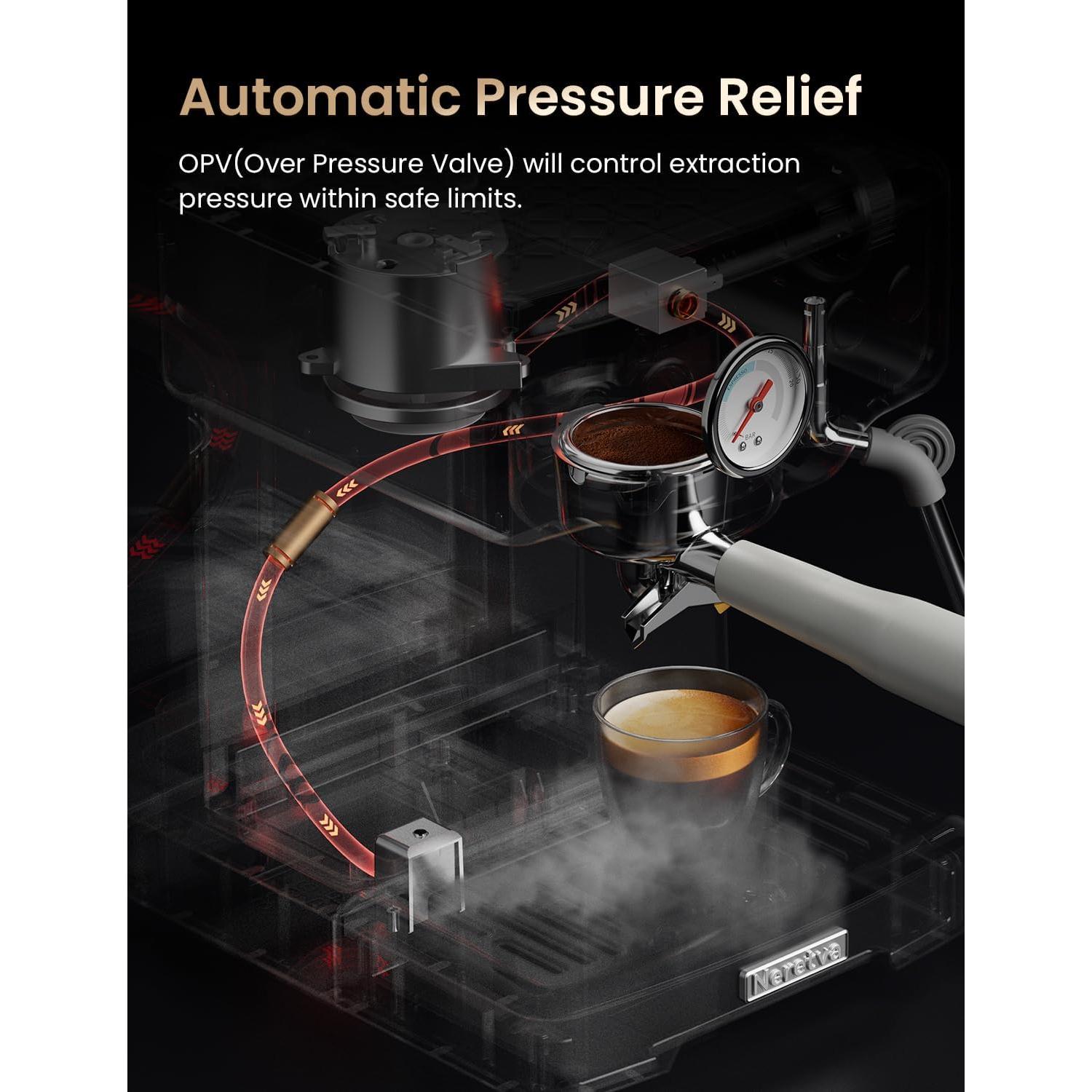 Máquina de Espresso Neretva 15 Bar con Manómetro - Blanco