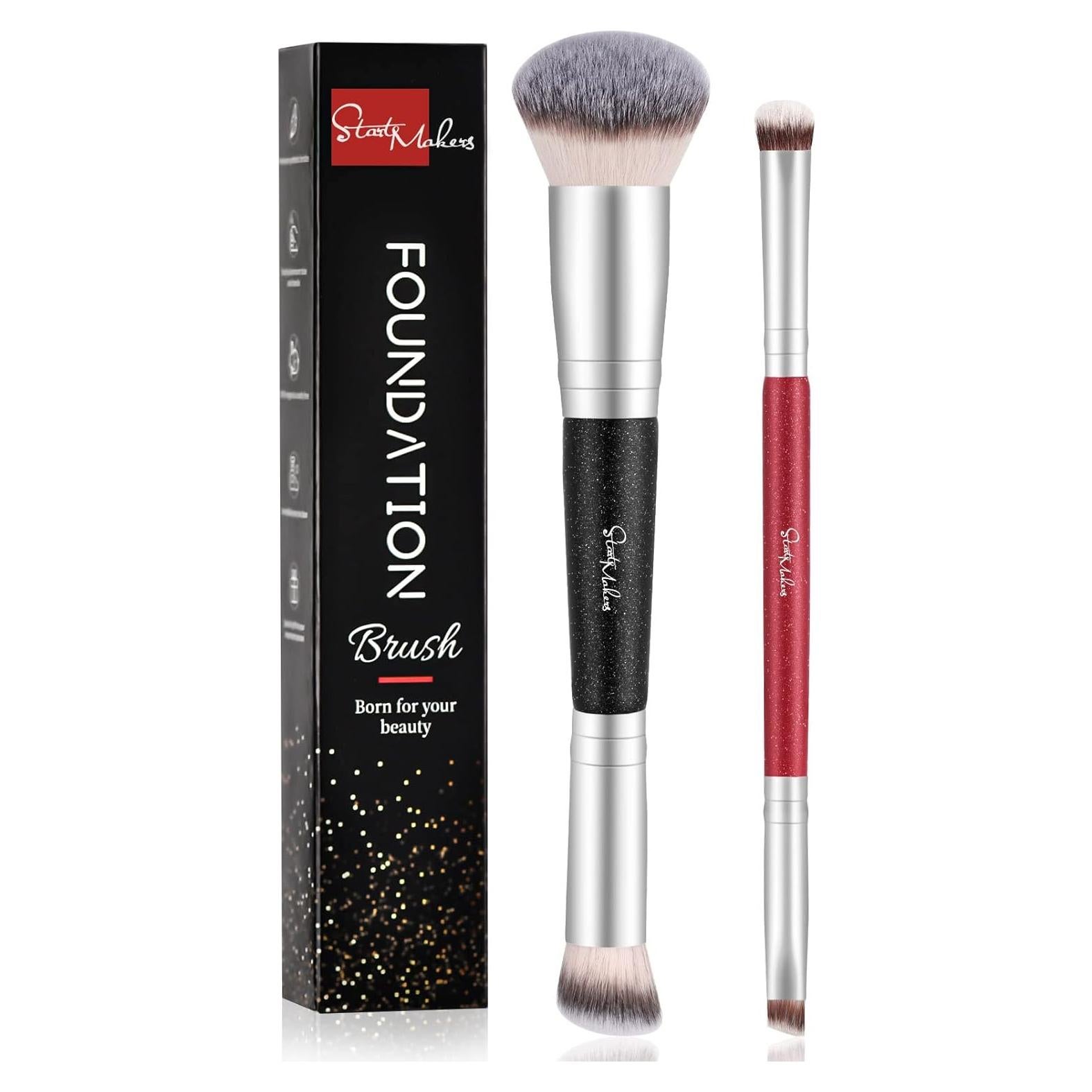 Set de Brochas de Maquillaje Doble Cara START MAKERS 2Pcs
