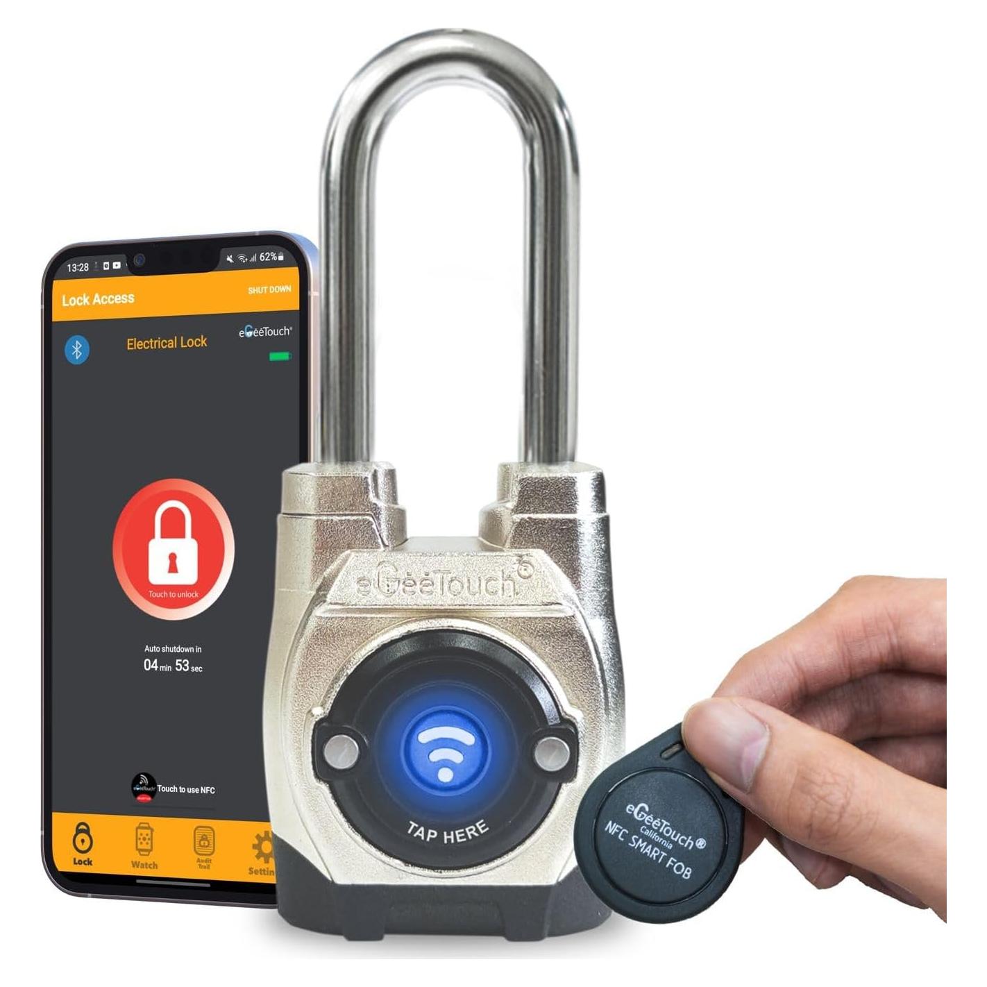 Candado Inteligente eGeeTouch 5ta Gen Gancho Largo Bluetooth