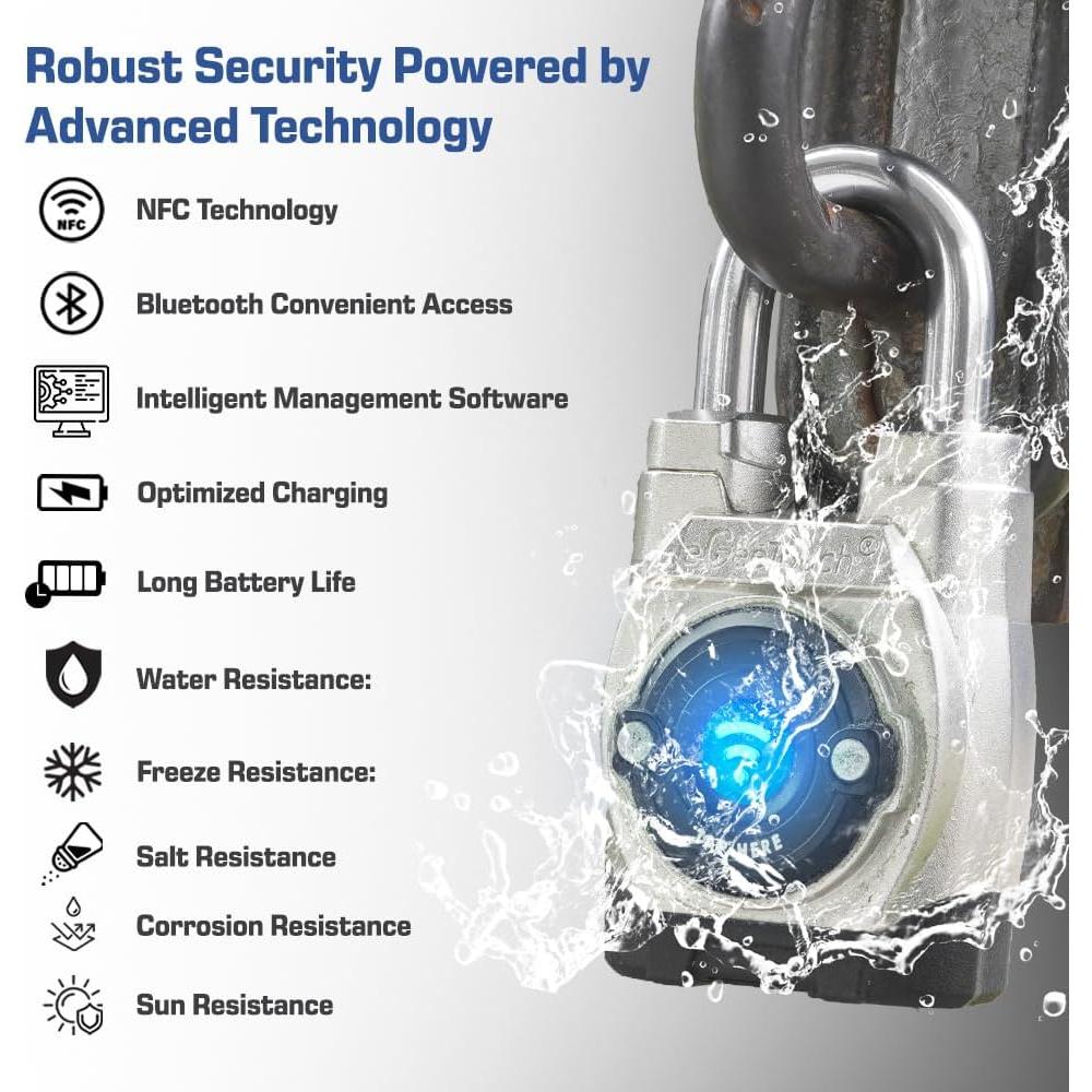 Candado Inteligente eGeeTouch 5ta Gen Gancho Largo Bluetooth