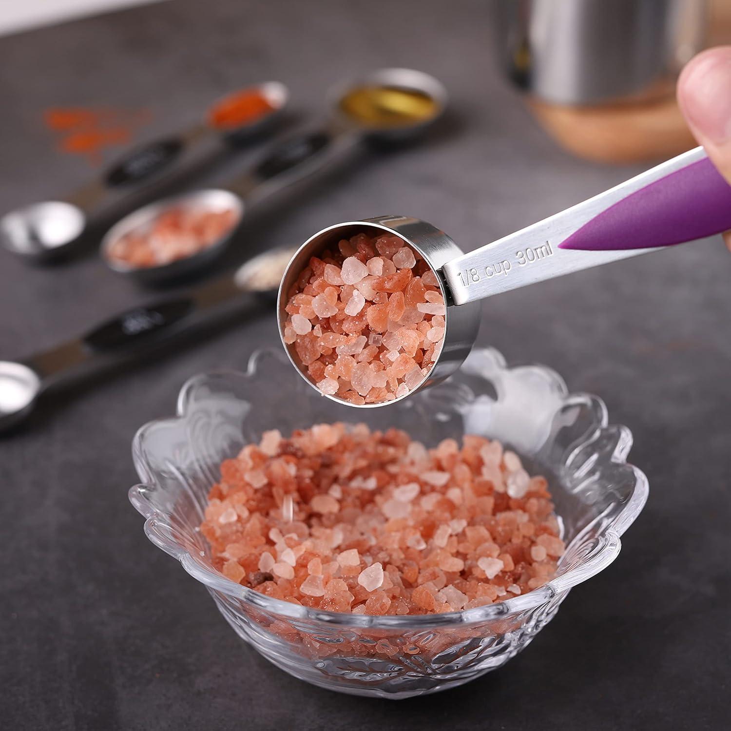 Juego de Tazas y Cucharas Medidoras Turewin Acero Inoxidable 17 Piezas