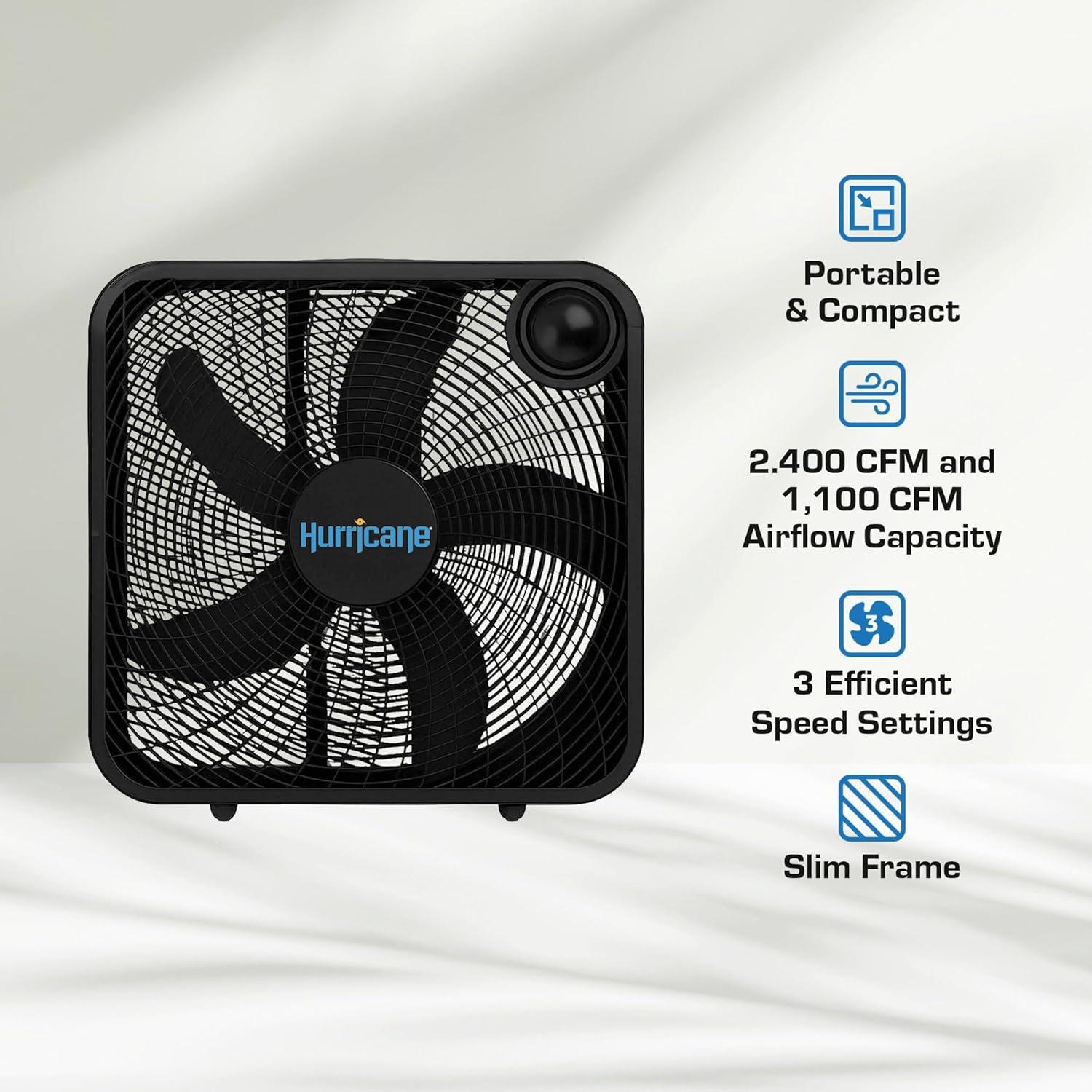 Ventilador de Piso Hurricane HGC736502-01 50.8 cm 3 Velocidades Silenciosas