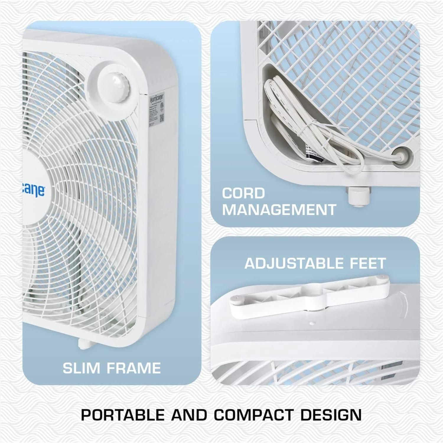 Ventilador de Piso Hurricane HGC736502-01 50.8 cm 3 Velocidades Silenciosas