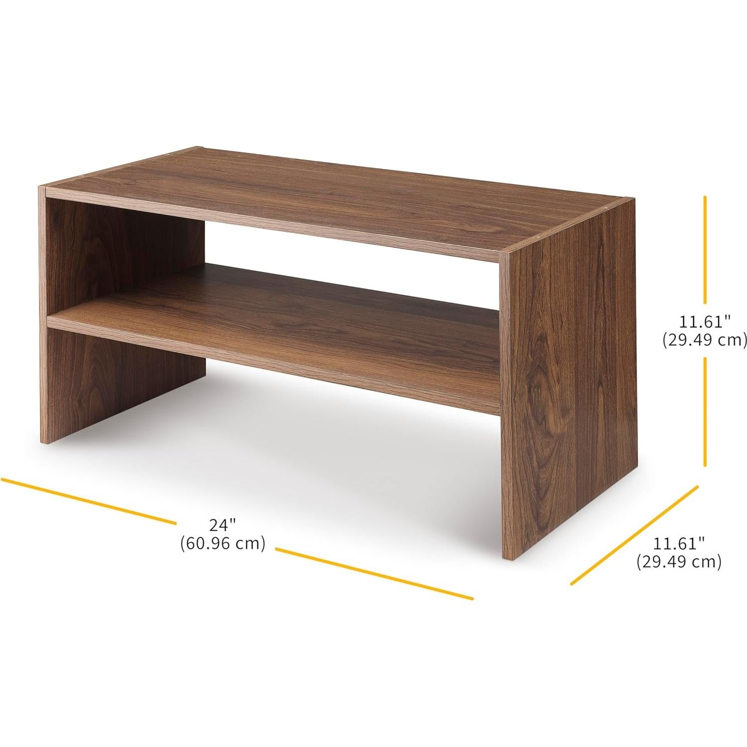 Estante para zapatos apilable Whitmor 2 estantes nogal 61 cm