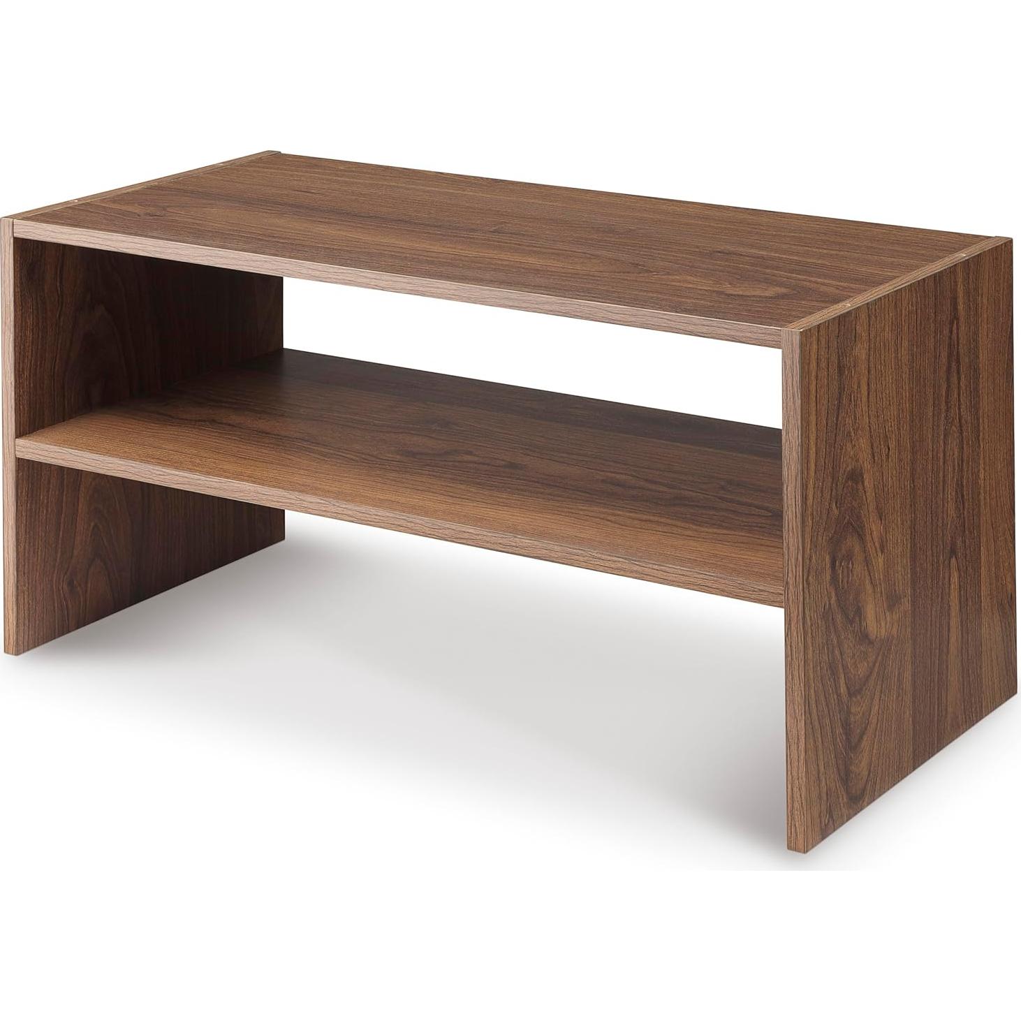 Estante para zapatos apilable Whitmor 2 estantes nogal 61 cm