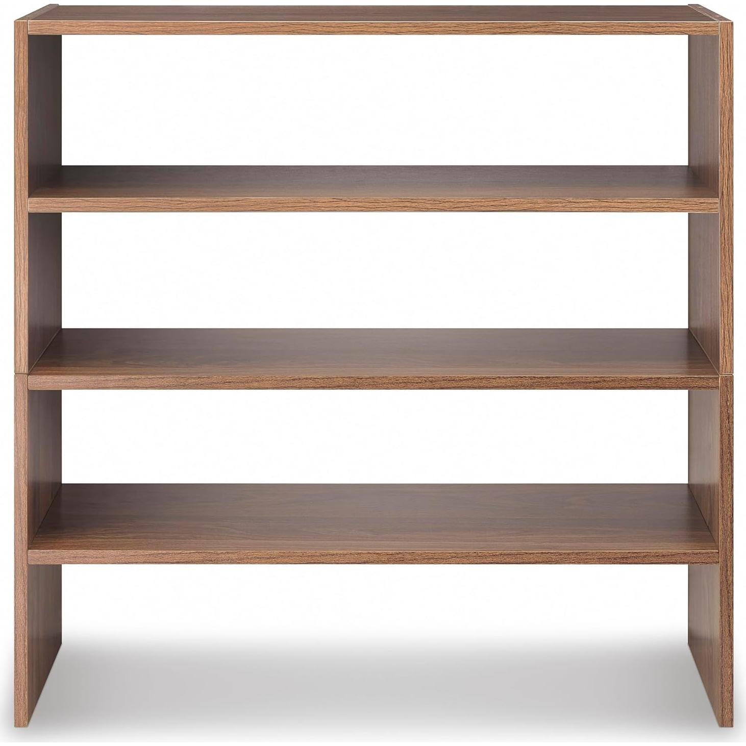 Estante para zapatos apilable Whitmor 2 estantes nogal 61 cm