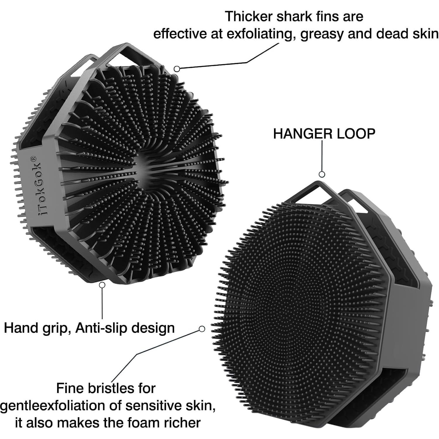 Exfoliante de Cuerpo de Silicona iTokGok Doble Cara Negro