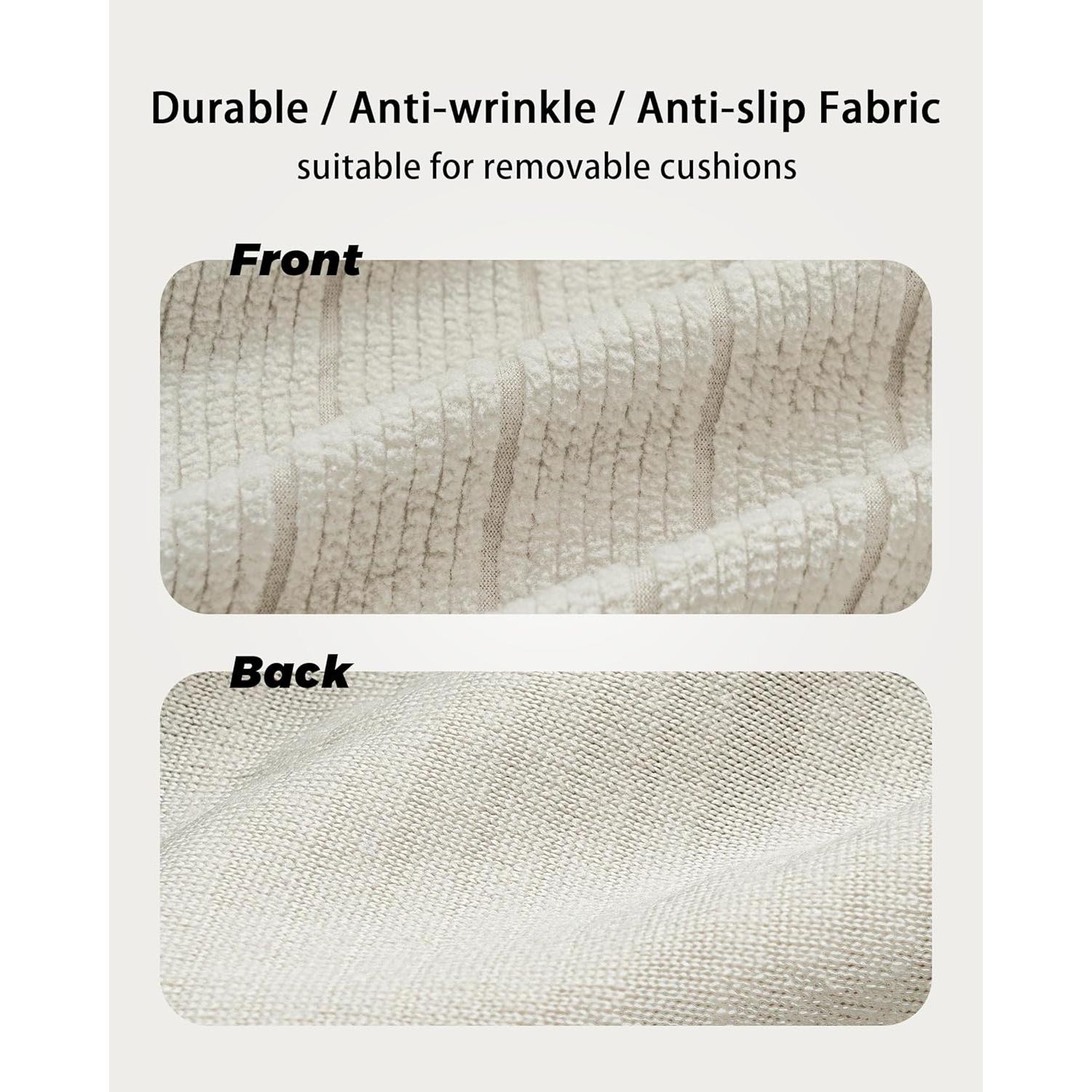 Funda de Sofá Seccional Cgeluy Crema 3 Piezas Antideslizante