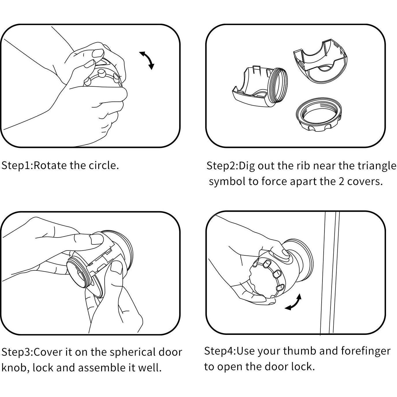 Cubiertas de Seguridad para Pomos de Puerta Uxoz - 4 Unidades