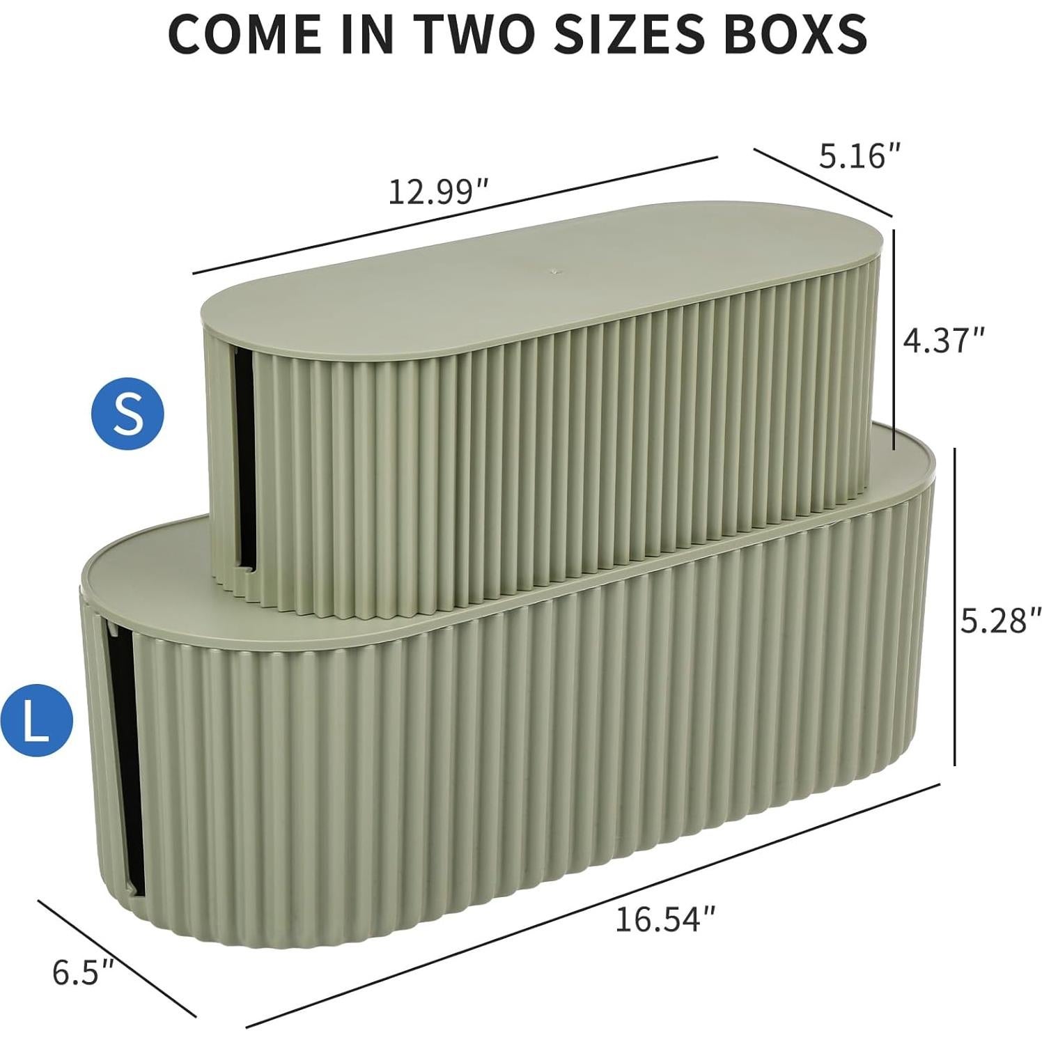 Caja Organizadora de Cables FABROK Verde 2 Piezas Pequeña y Grande